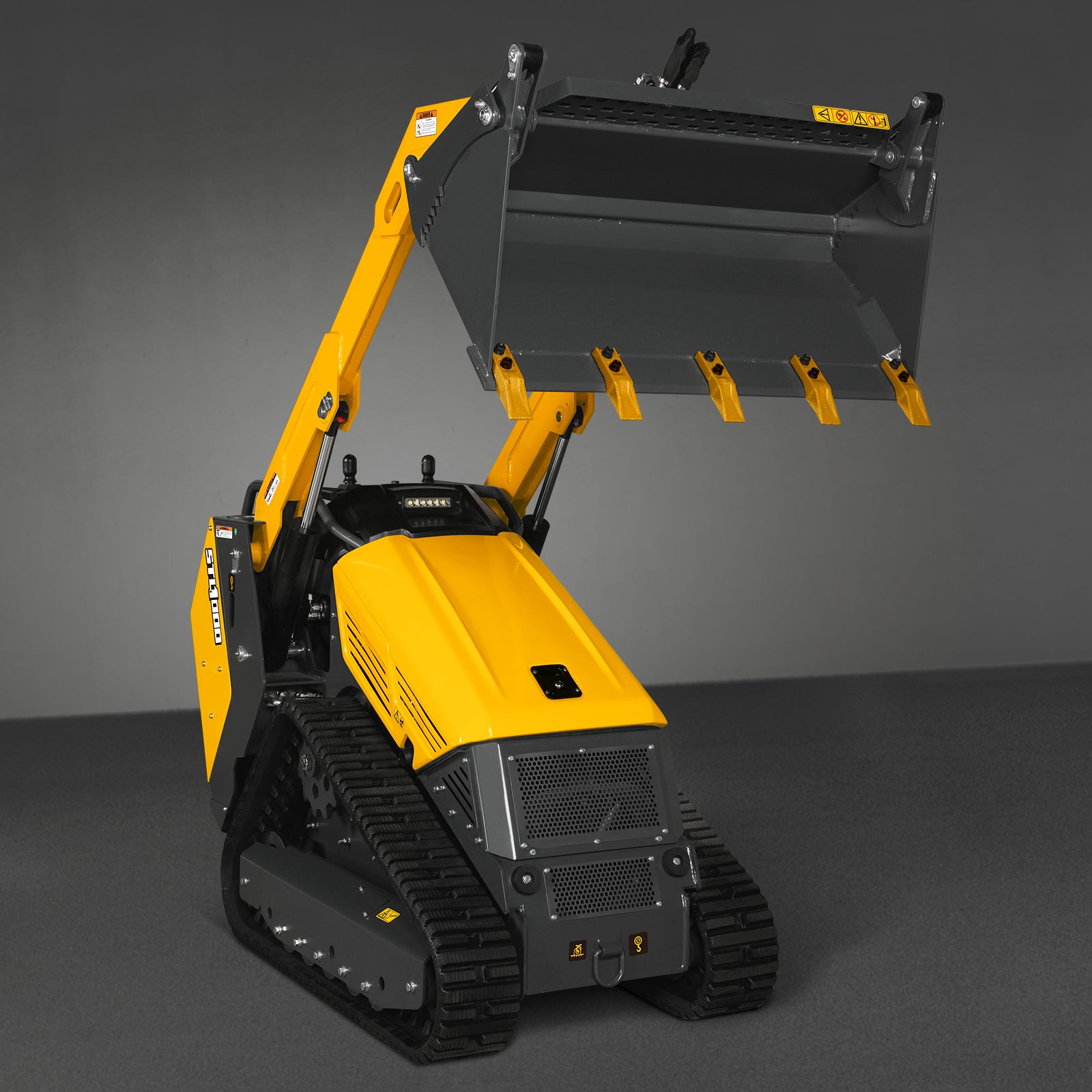 Mini Skid Steer Stand On Compact Track Loader ( 4 in 1 bucket included ) with 25HP KUBOTA D1105 Diesel Engine, Common Industry Interface (CII), CROBA STL1000
