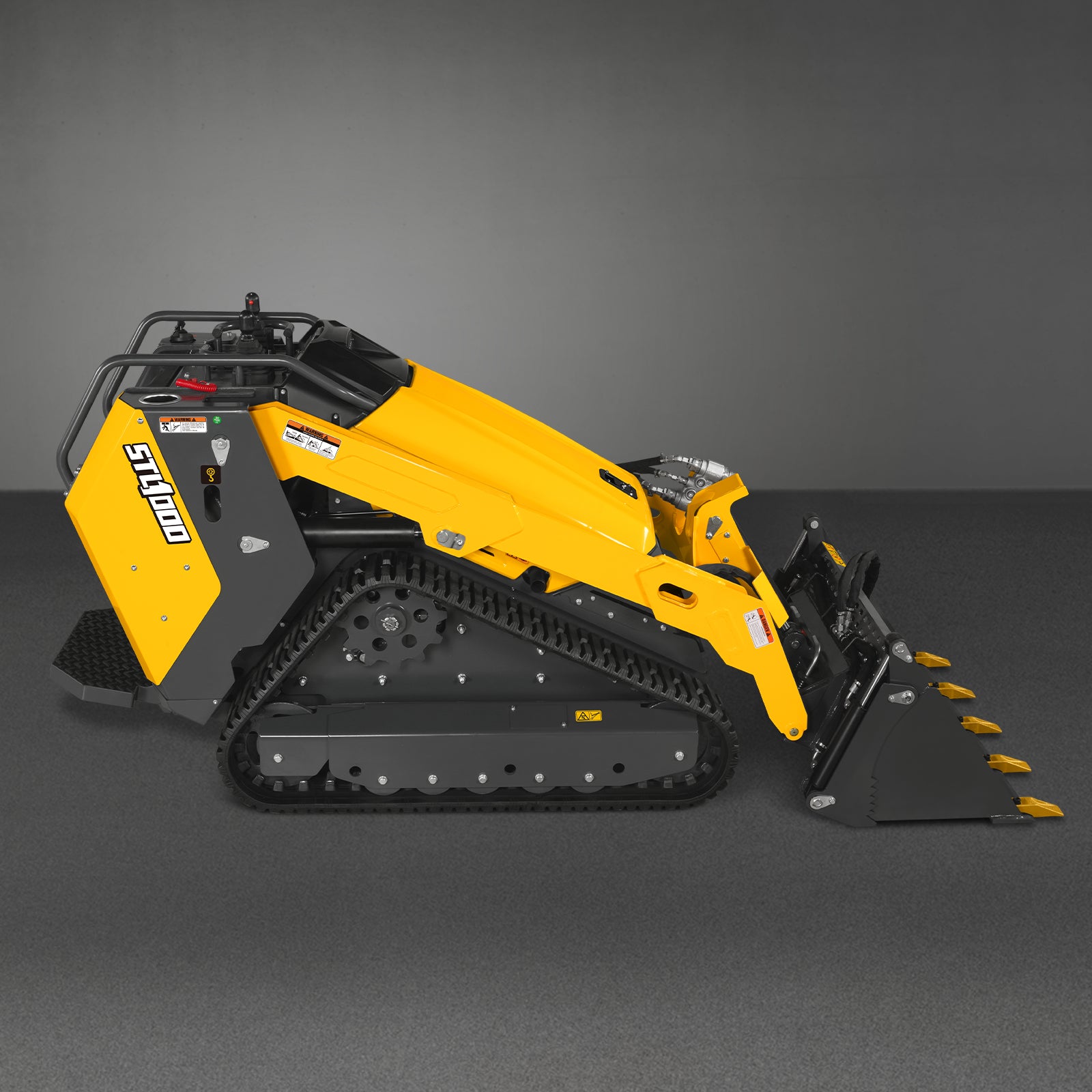 Mini Skid Steer Stand On Compact Track Loader ( 4 in 1 bucket included ) with 25HP KUBOTA D1105 Diesel Engine, Common Industry Interface (CII), CROBA STL1000