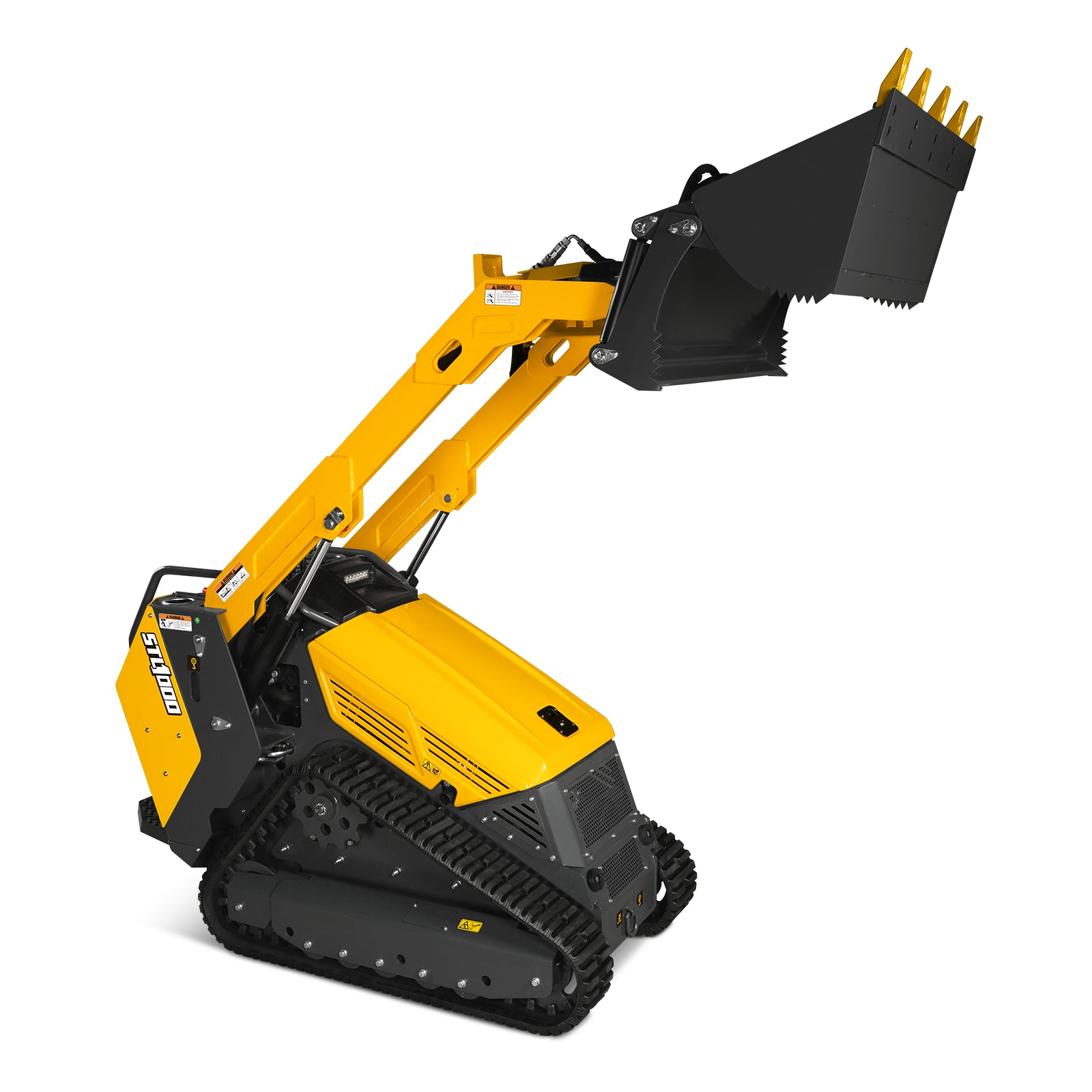 Mini Skid Steer Stand On Compact Track Loader ( 4 in 1 bucket included ) with 25HP KUBOTA D1105 Diesel Engine, Common Industry Interface (CII), CROBA STL1000