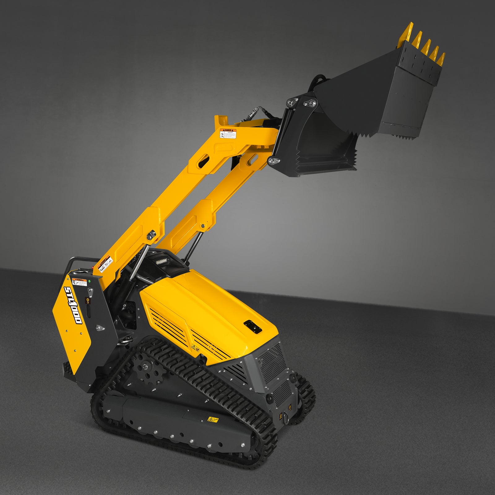 Mini Skid Steer Stand On Compact Track Loader ( 4 in 1 bucket included ) with 25HP KUBOTA D1105 Diesel Engine, Common Industry Interface (CII), CROBA STL1000