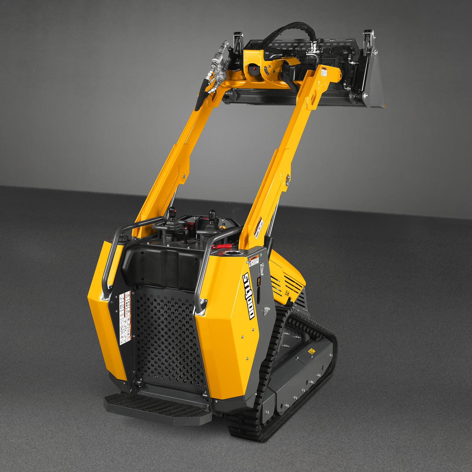 Mini Skid Steer Stand On Compact Track Loader ( 4 in 1 bucket included ) with 25HP KUBOTA D1105 Diesel Engine, Common Industry Interface (CII), CROBA STL1000