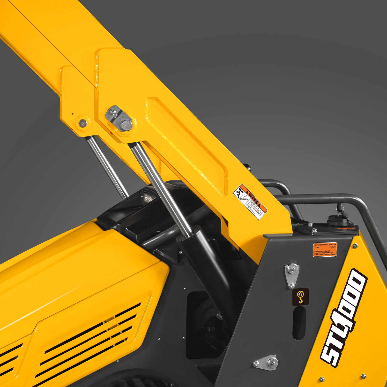 Mini Skid Steer Stand On Compact Track Loader ( 4 in 1 bucket included ) with 25HP KUBOTA D1105 Diesel Engine, Common Industry Interface (CII), CROBA STL1000