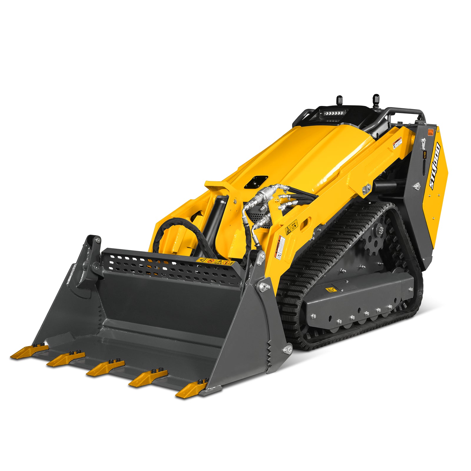 Mini Skid Steer Stand On Compact Track Loader ( 4 in 1 bucket included ) with 25HP KUBOTA D1105 Diesel Engine, Common Industry Interface (CII), CROBA STL1000