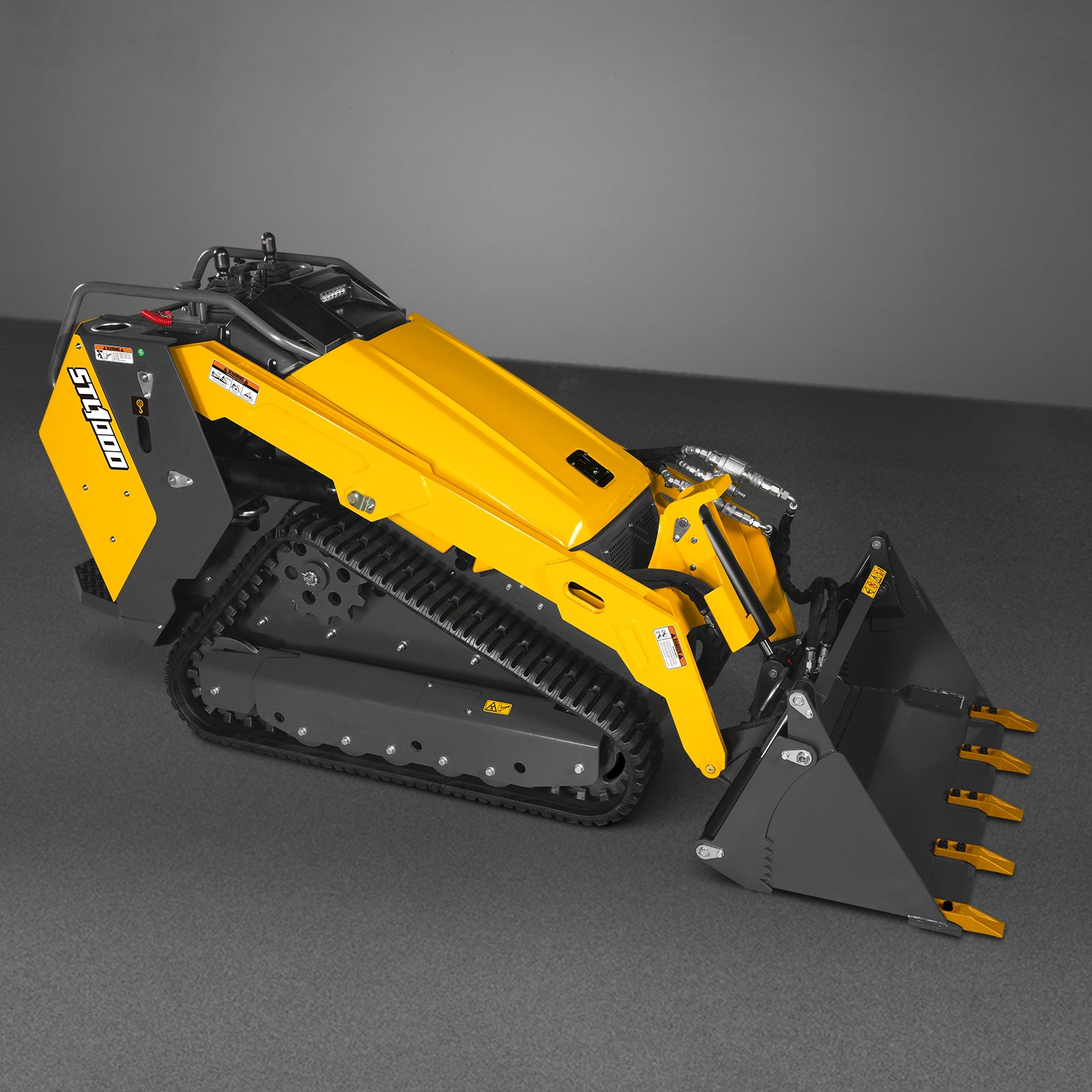 Mini Skid Steer Stand On Compact Track Loader ( 4 in 1 bucket included ) with 25HP KUBOTA D1105 Diesel Engine, Common Industry Interface (CII), CROBA STL1000