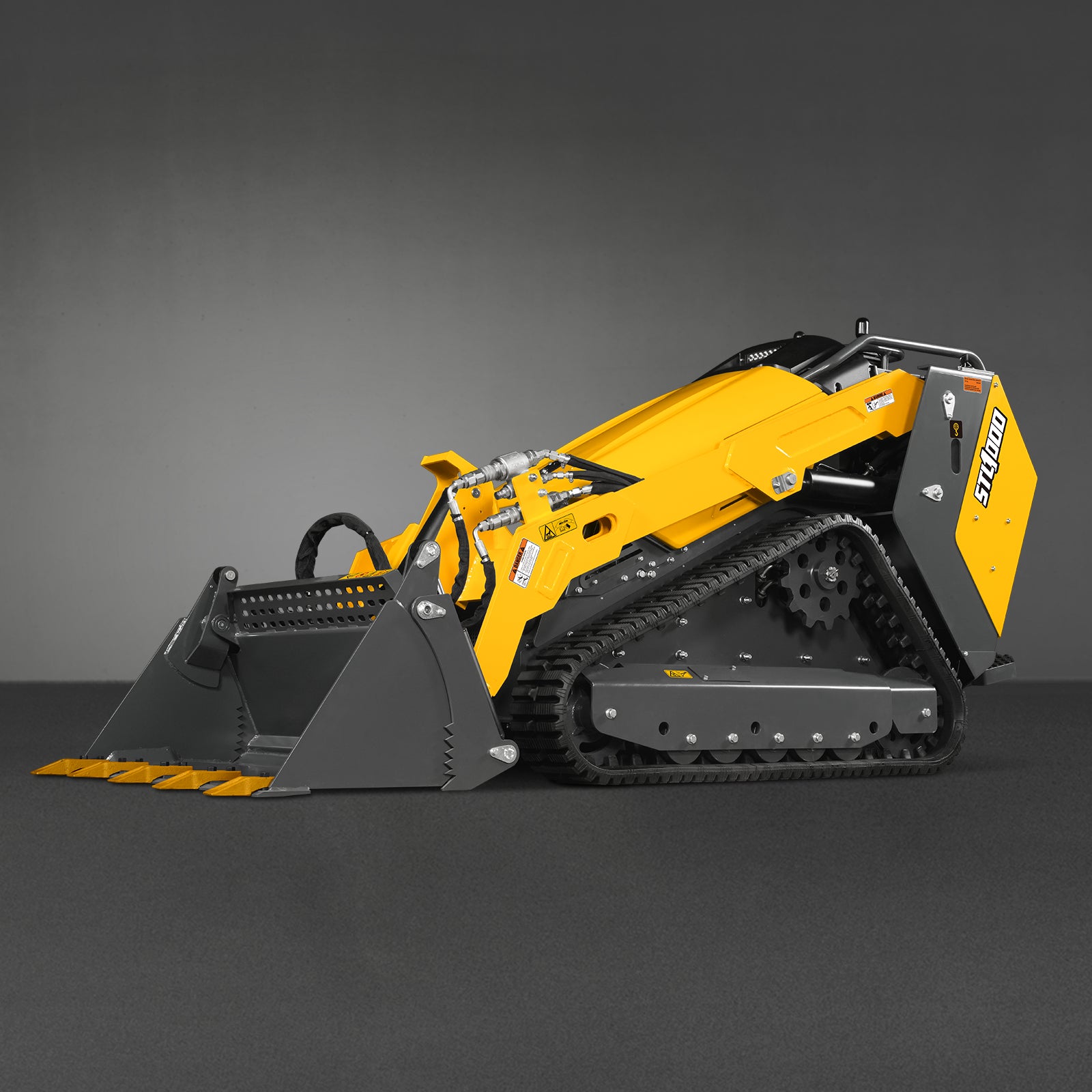 Mini Skid Steer Stand On Compact Track Loader ( 4 in 1 bucket included ) with 25HP KUBOTA D1105 Diesel Engine, Common Industry Interface (CII), CROBA STL1000