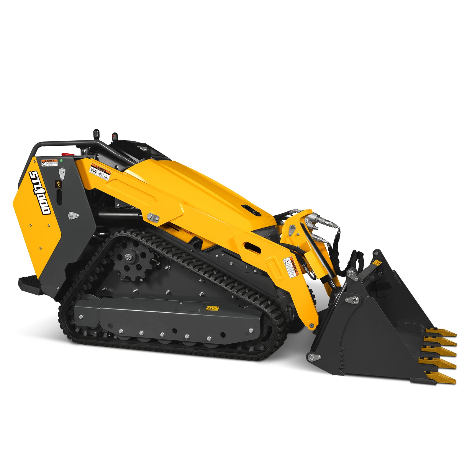 Mini Skid Steer Stand On Compact Track Loader ( 4 in 1 bucket included ) with 25HP KUBOTA D1105 Diesel Engine, Common Industry Interface (CII), CROBA STL1000