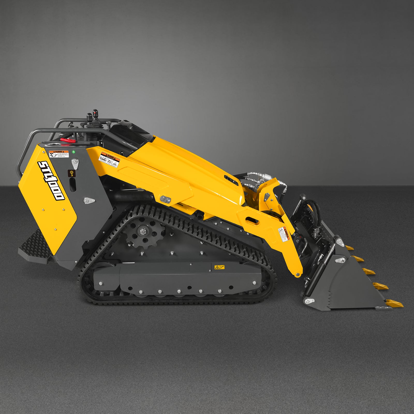Mini Skid Steer Stand On Compact Track Loader ( 4 in 1 bucket included ) with 25HP KUBOTA D1105 Diesel Engine, Common Industry Interface (CII), CROBA STL1000