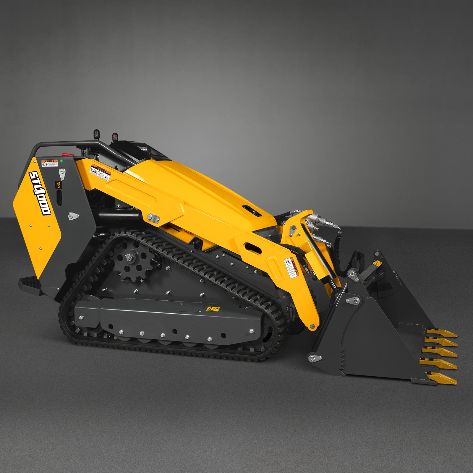 Mini Skid Steer Stand On Compact Track Loader ( 4 in 1 bucket included ) with 25HP KUBOTA D1105 Diesel Engine, Common Industry Interface (CII), CROBA STL1000