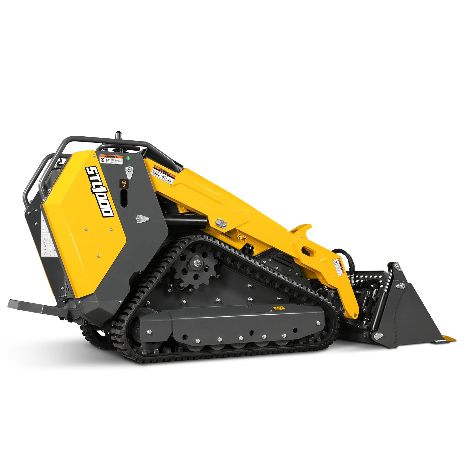 Mini Skid Steer Stand On Compact Track Loader ( 4 in 1 bucket included ) with 25HP KUBOTA D1105 Diesel Engine, Common Industry Interface (CII), CROBA STL1000