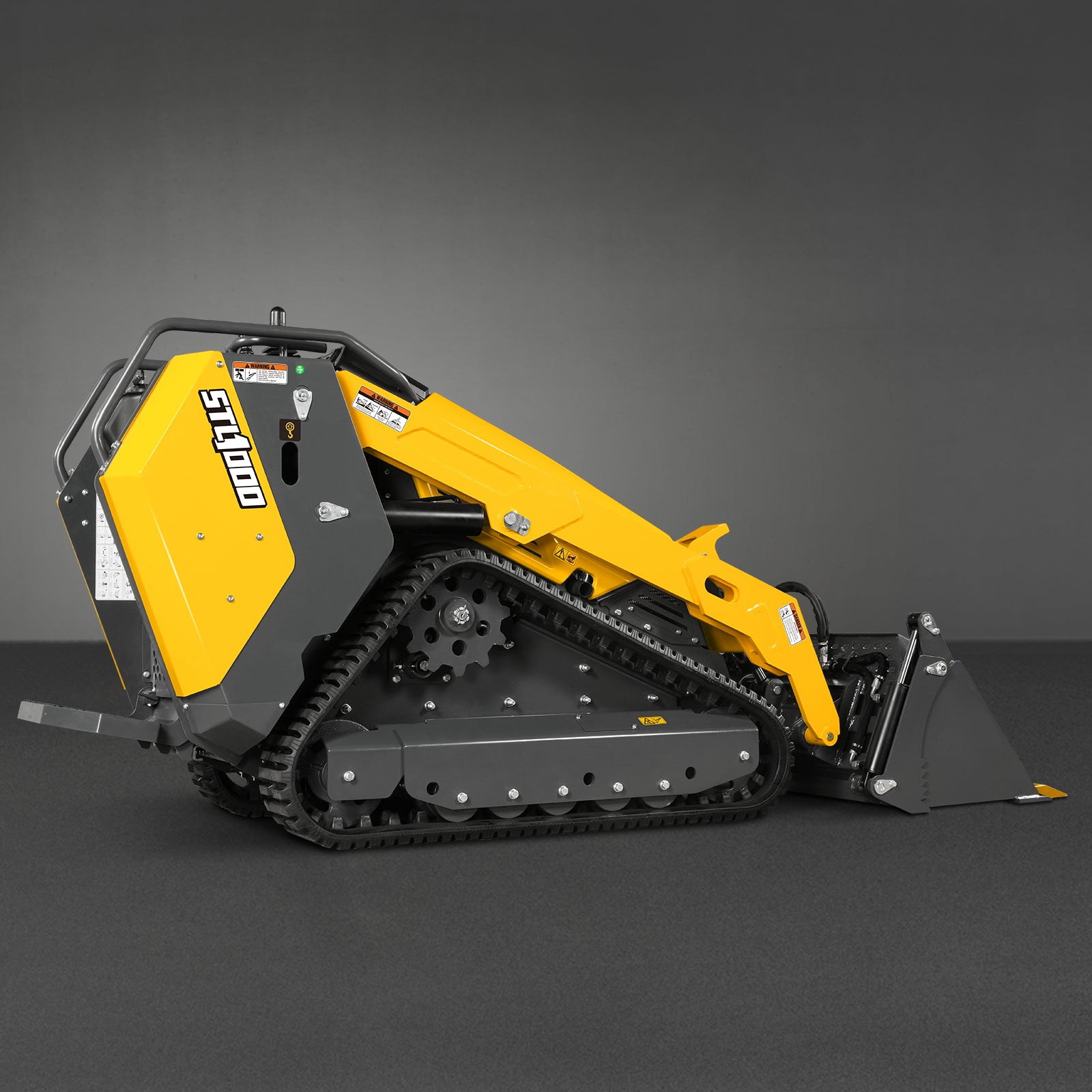 Mini Skid Steer Stand On Compact Track Loader ( 4 in 1 bucket included ) with 25HP KUBOTA D1105 Diesel Engine, Common Industry Interface (CII), CROBA STL1000