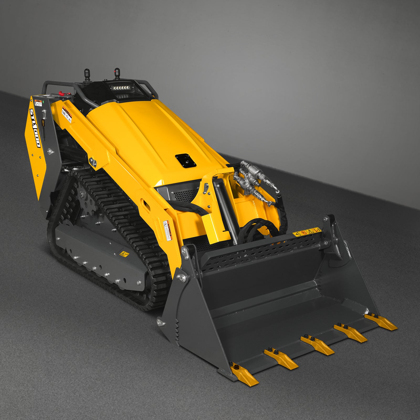 Mini Skid Steer Stand On Compact Track Loader ( 4 in 1 bucket included ) with 25HP KUBOTA D1105 Diesel Engine, Common Industry Interface (CII), CROBA STL1000