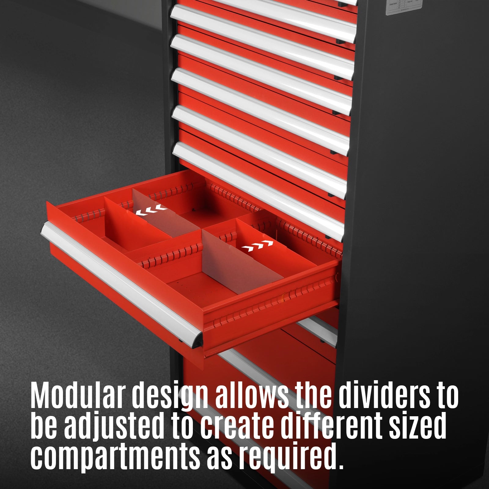 Heavy Duty Modular Drawer Cabinet – 9 Drawer Tool Storage Organizer, Steel Construction, 59" H x 28.5" W x 22.5" D