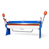 100-inch Manual Sheet Metal Brake - 12 Gauge Bending Capacity, Adjustable Fingers, 8 Ft. Heavy-Duty Steel Construction, Precision Bending for Box and Pan