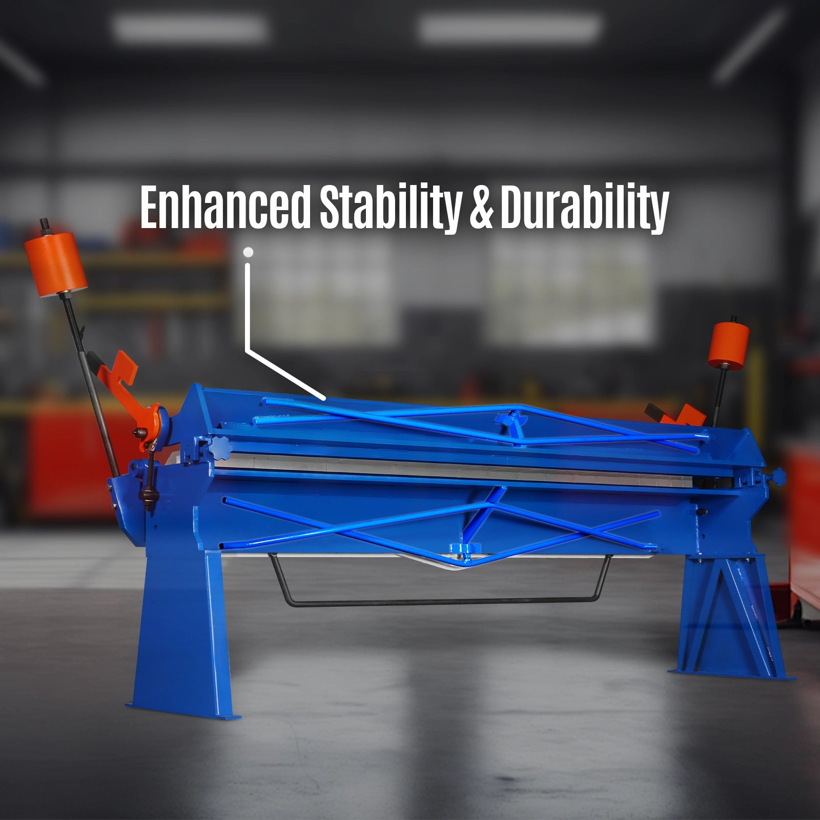 120-inch Manual Sheet Metal Brake - 14 Gauge Bending Capacity, Adjustable Fingers, Heavy-Duty Steel Construction, Precision Bending for Box and Pan