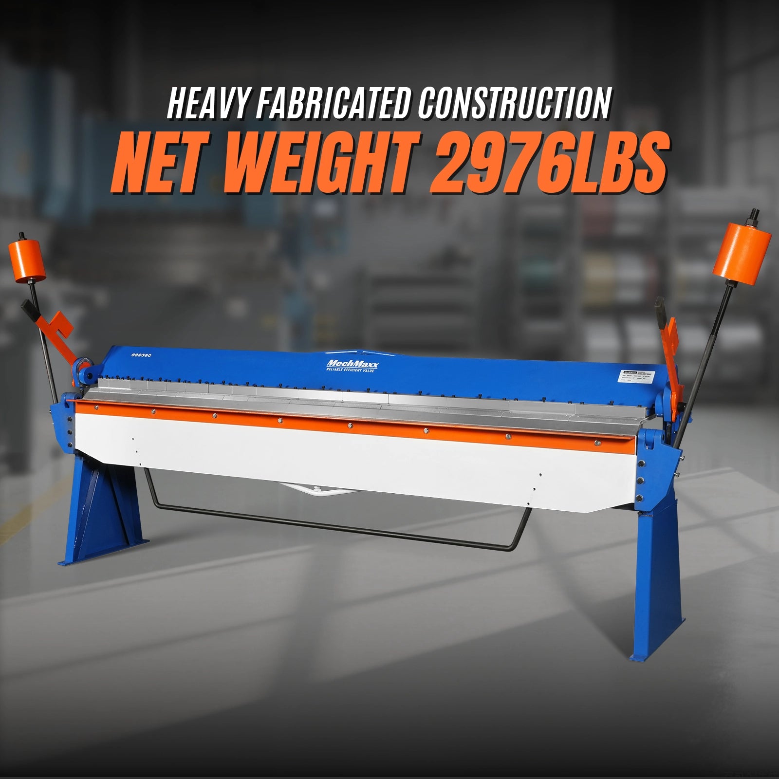 120-inch Manual Sheet Metal Brake - 14 Gauge Bending Capacity, Adjustable Fingers, Heavy-Duty Steel Construction, Precision Bending for Box and Pan