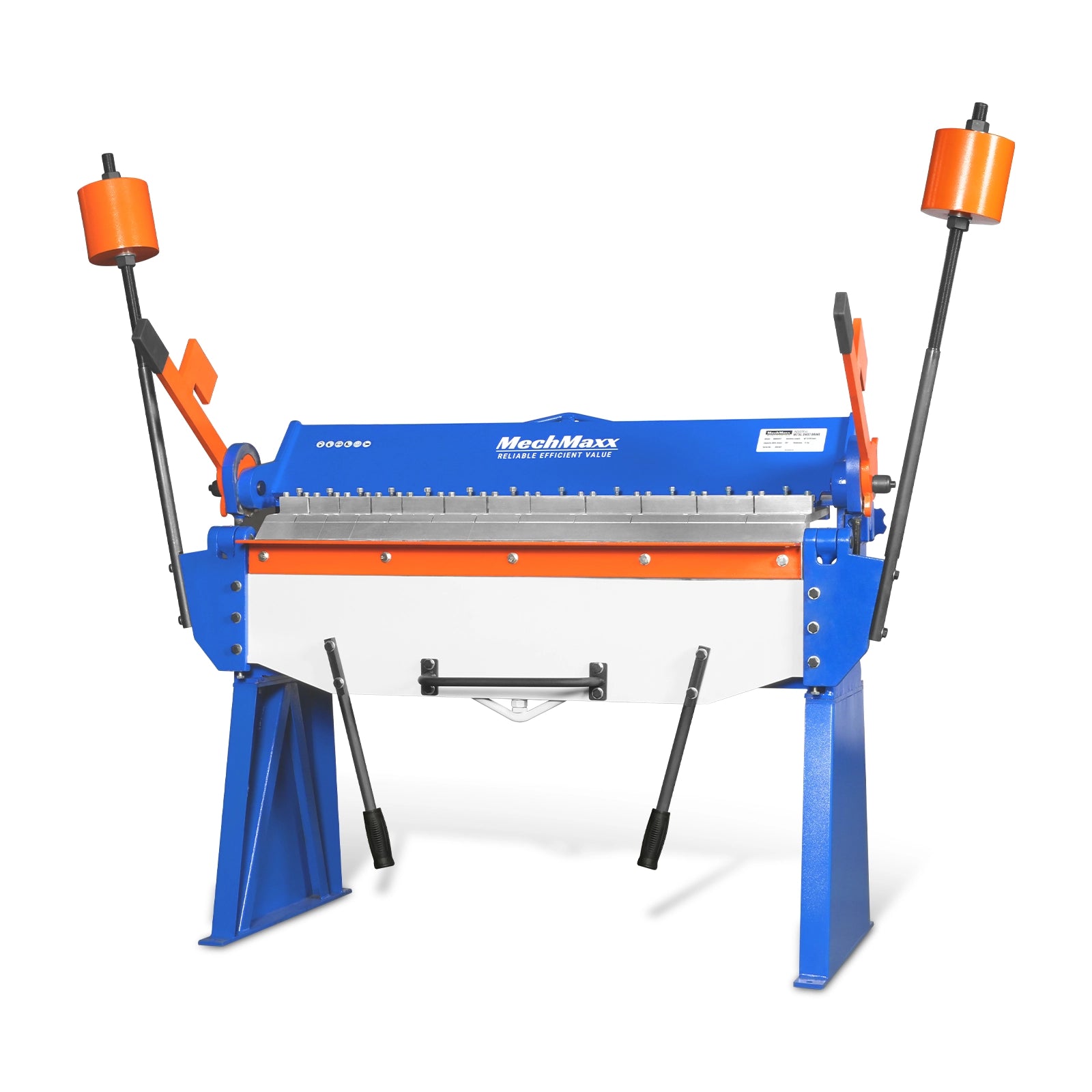 48” Manual Pan and Box Brake - Heavy Duty, Durable Construction, 12 Gauge Mild Steel, 135° Bending Angle, Individual Bending Fingers"