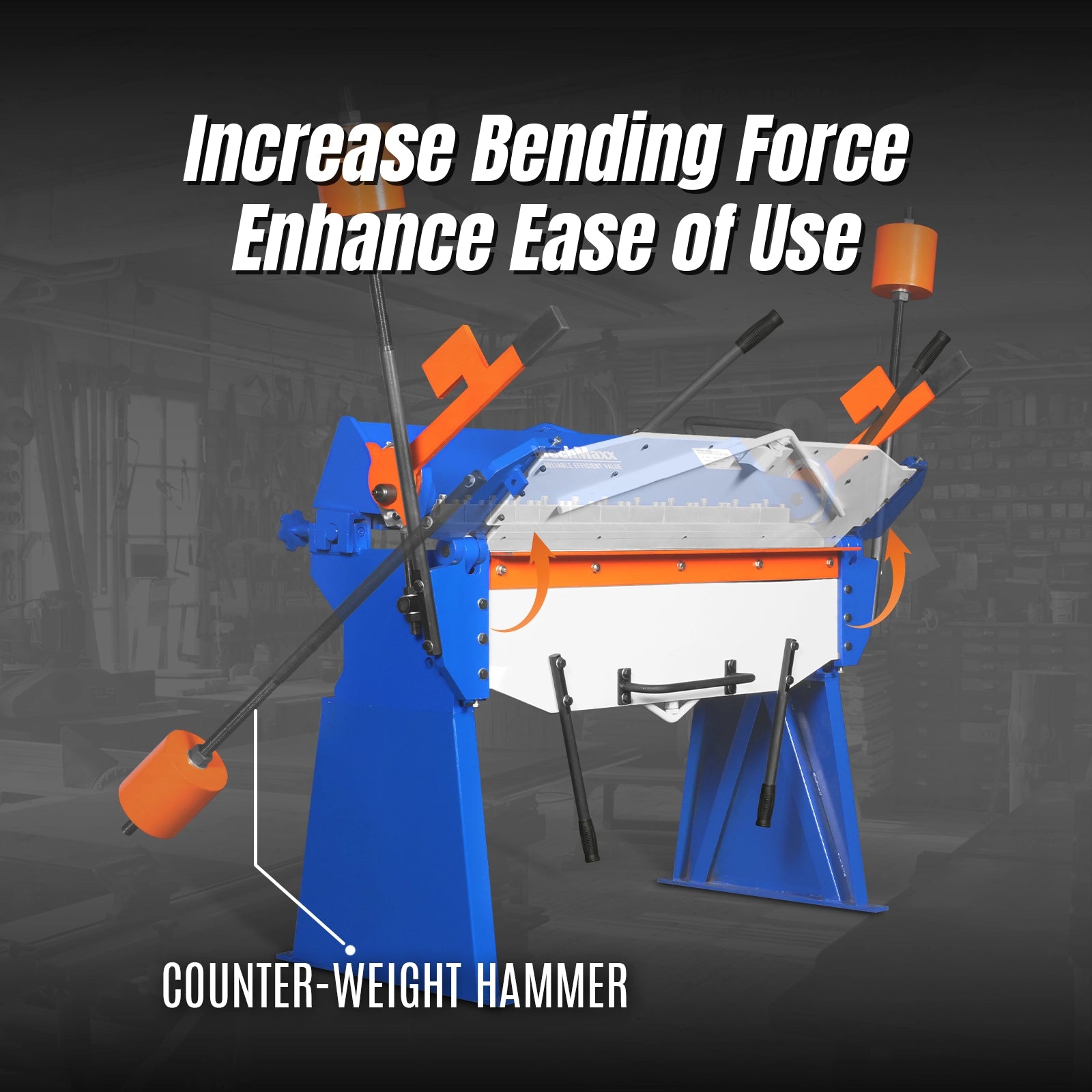 48” Manual Pan and Box Brake - Heavy Duty, Durable Construction, 12 Gauge Mild Steel, 135° Bending Angle, Individual Bending Fingers"