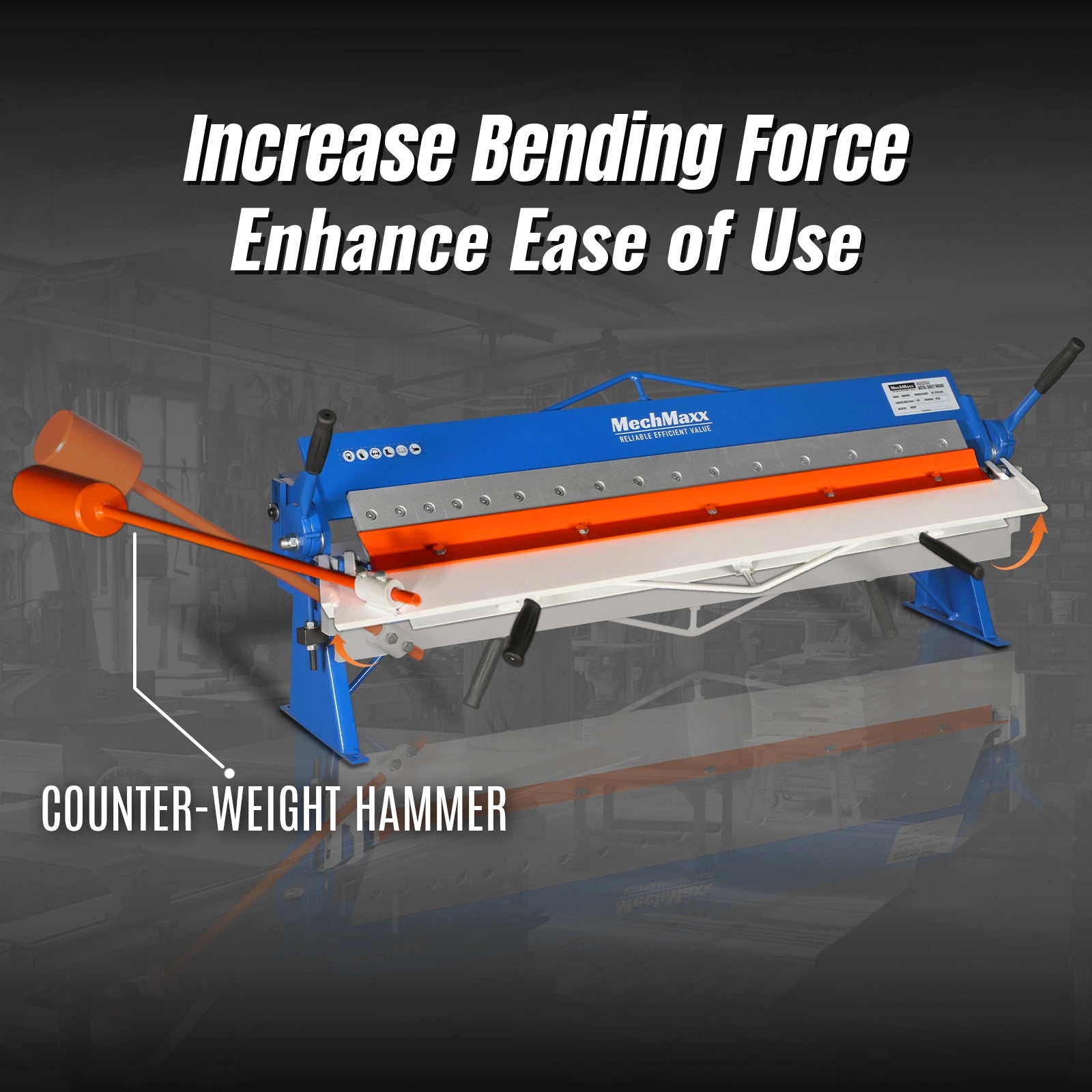 48" Manual Pan and Box Brake - 16 Gauge Mild Steel Capacity, 135° Bending Angle, 16 Precision Fingers, Durable Construction for Accurate Bends"