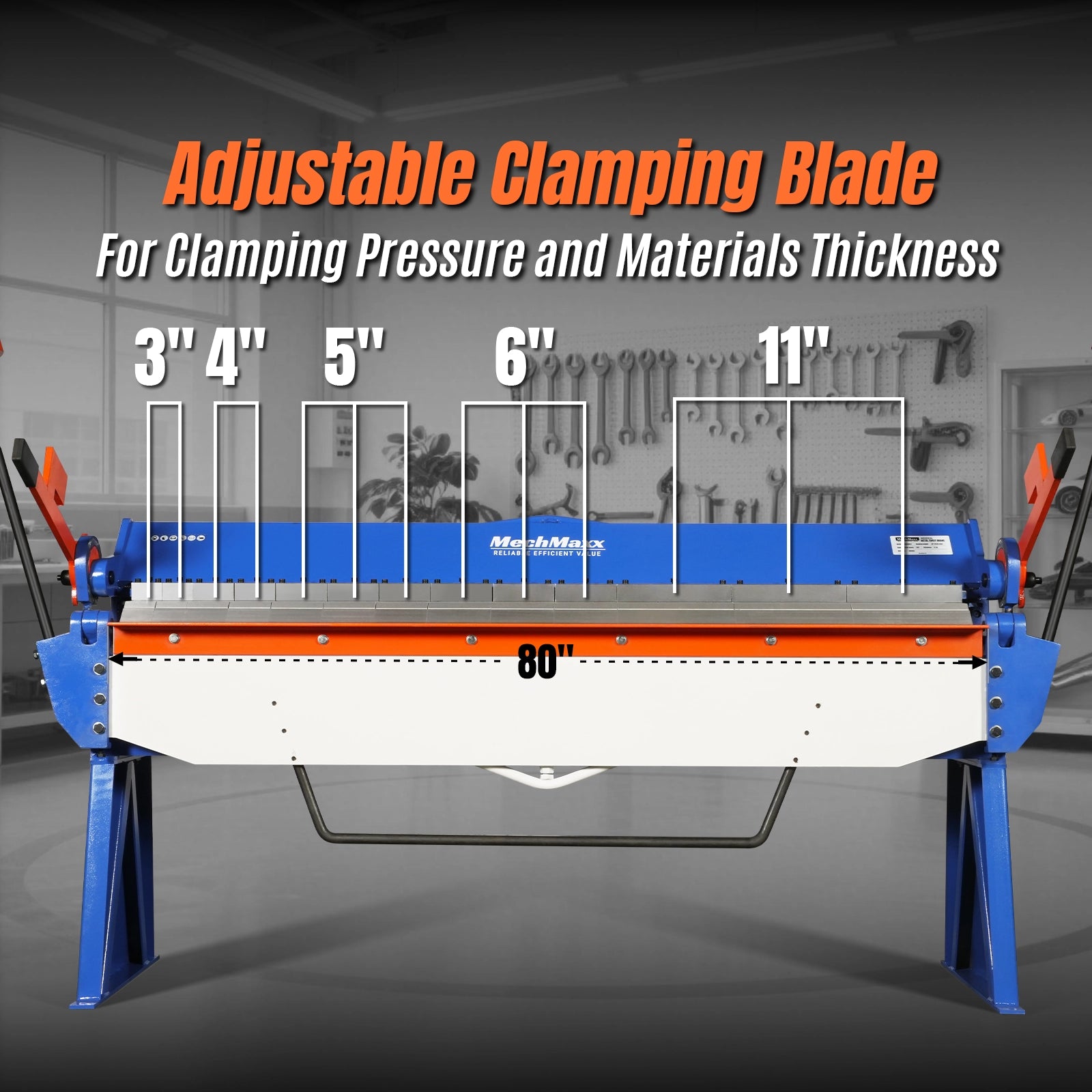 80-inch Manual Sheet Metal Brake - 12 Gauge Bending Capacity, Adjustable Fingers, 6 Ft. Heavy-Duty Steel Construction for Precision Bending
