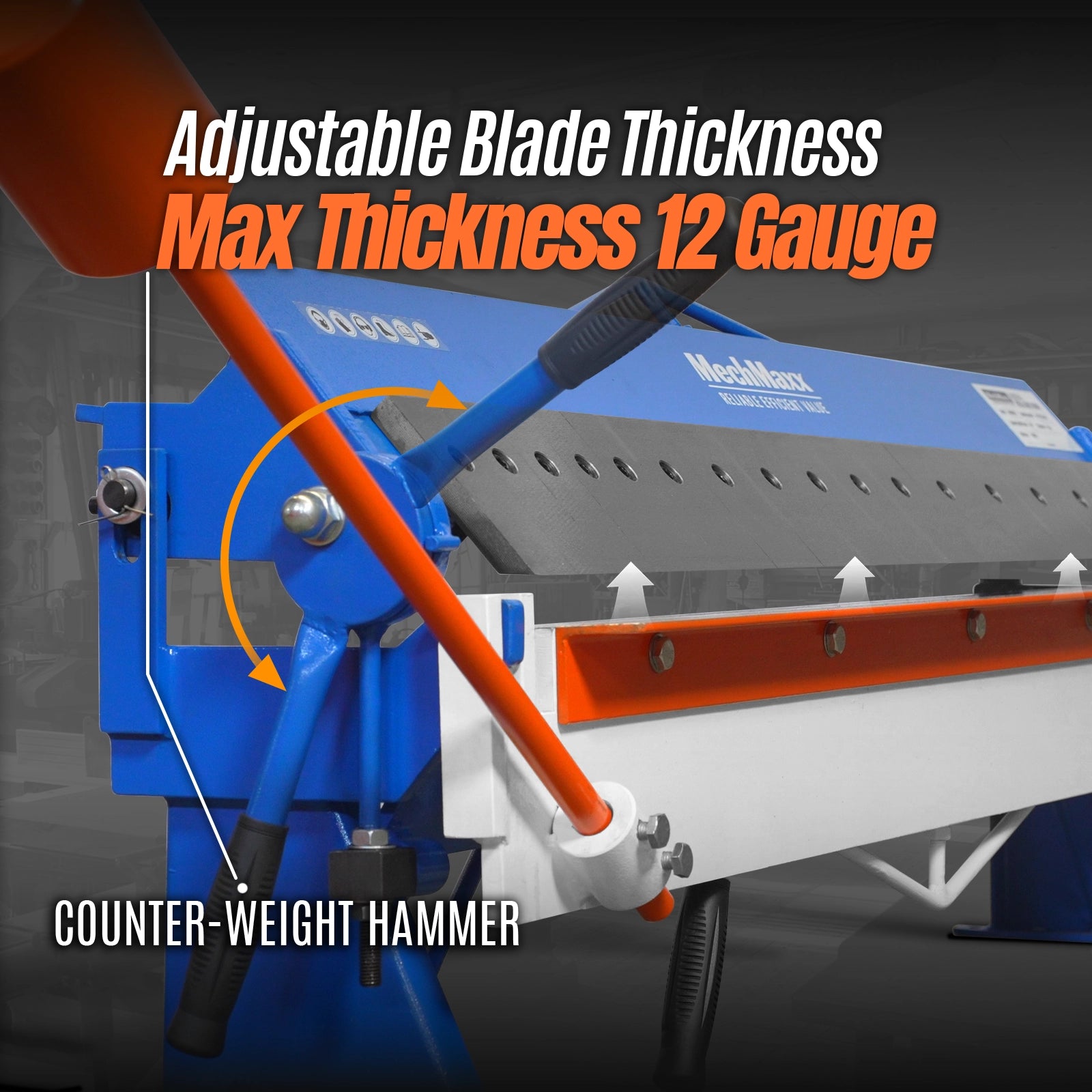 80-inch Manual Sheet Metal Brake - 12 Gauge Bending Capacity, Adjustable Fingers, 6 Ft. Heavy-Duty Steel Construction for Precision Bending