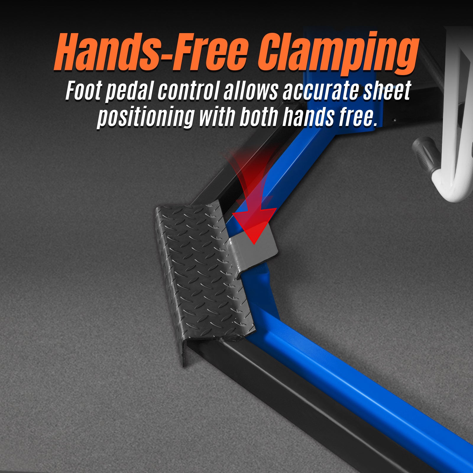 50-Inch Foot Clamp Pan and Box Brake, Light Duty Sheet Metal Folding Machine, 0–135° Bending Angle, 1.9" Clamping Lift, 2" Box Depth