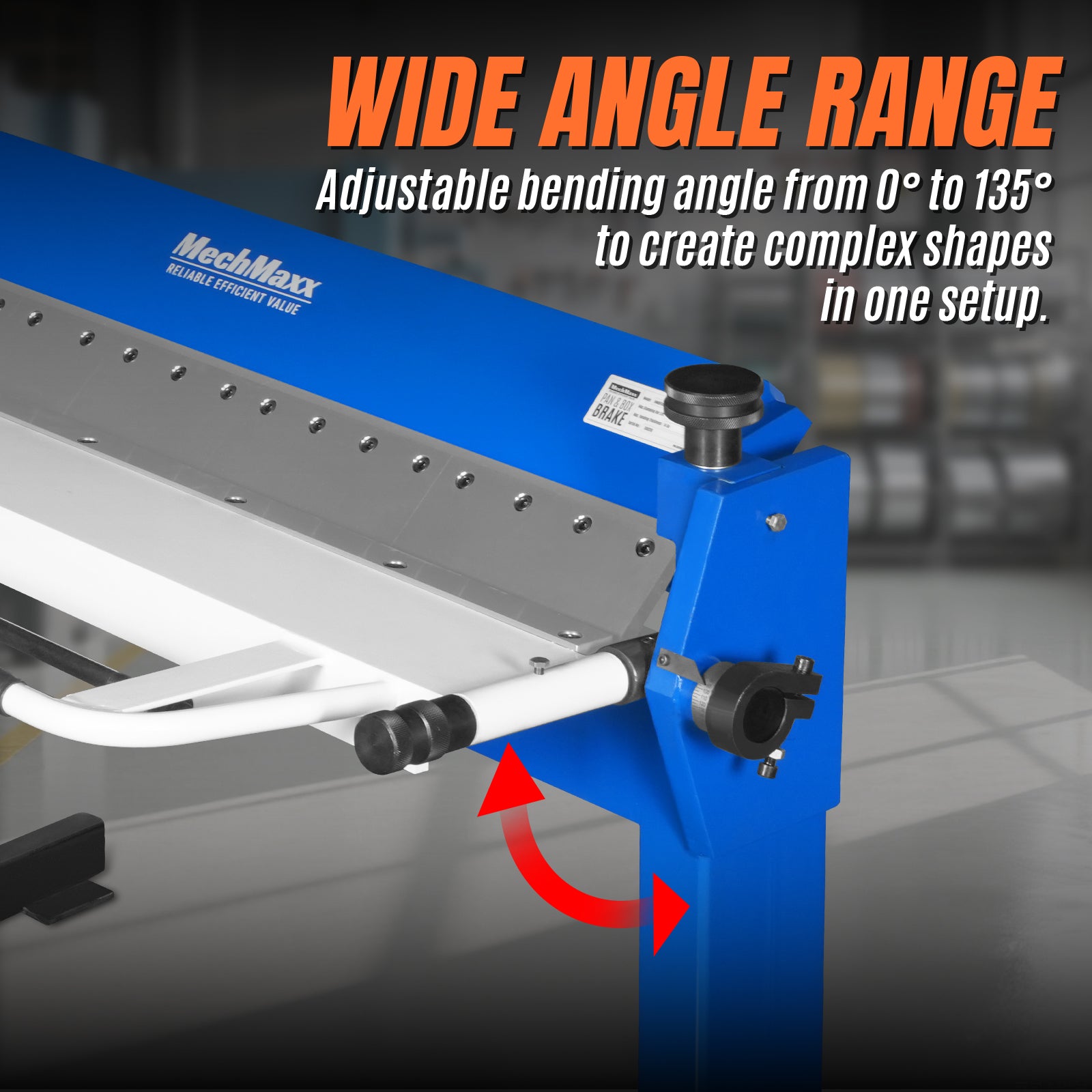50-Inch Foot Clamp Pan and Box Brake, Light Duty Sheet Metal Folding Machine, 0–135° Bending Angle, 1.9" Clamping Lift, 2" Box Depth