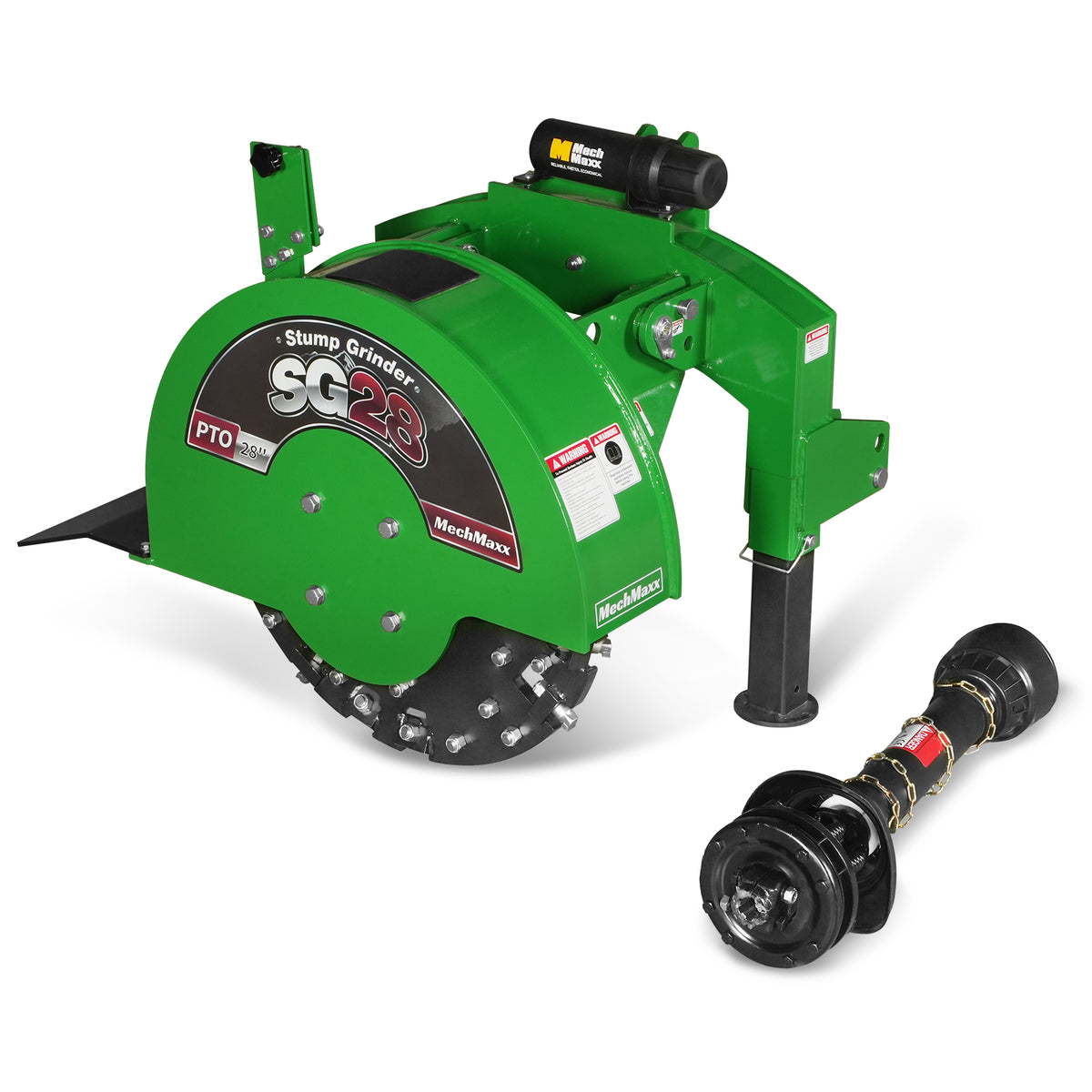 3-Point PTO Stump Grinder with 44 Carbide Teeth (PTO Shaft Included with Slip Clutch), for 35-80HP Tractor, SG28