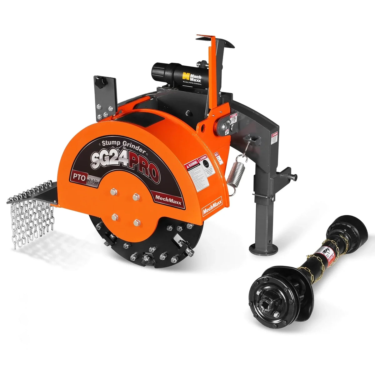 3-Point PTO Stump Grinder with 34 Carbide Teeth (PTO Shaft Included with Slip Clutch), for 15-45HP Tractor, SG24PRO