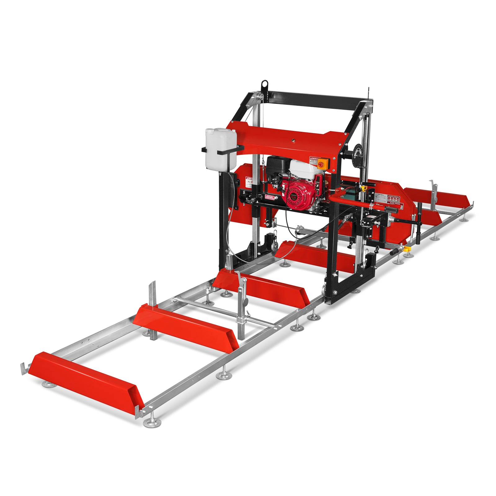 32" Portable Sawmill (5 x Blades Included), HONDA GX390 389cc E-Start Gasoline Engine, 29" Board Width, 20' Track Length (13' Track Length + 6.6' Track Extension Included) , SM32