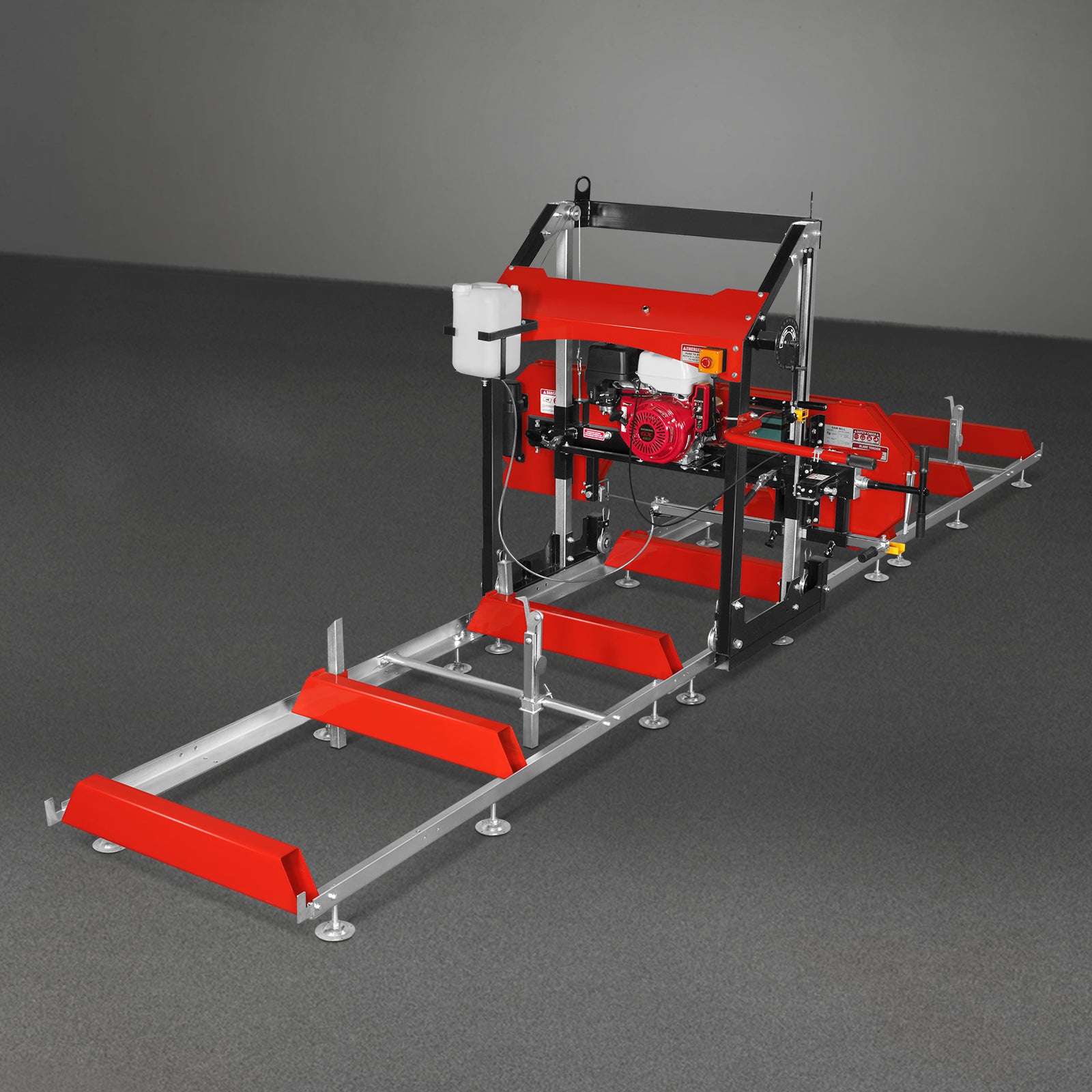 32" Portable Sawmill (5 x Blades Included), HONDA GX390 389cc E-Start Gasoline Engine, 29" Board Width, 20' Track Length (13' Track Length + 6.6' Track Extension Included) , SM32