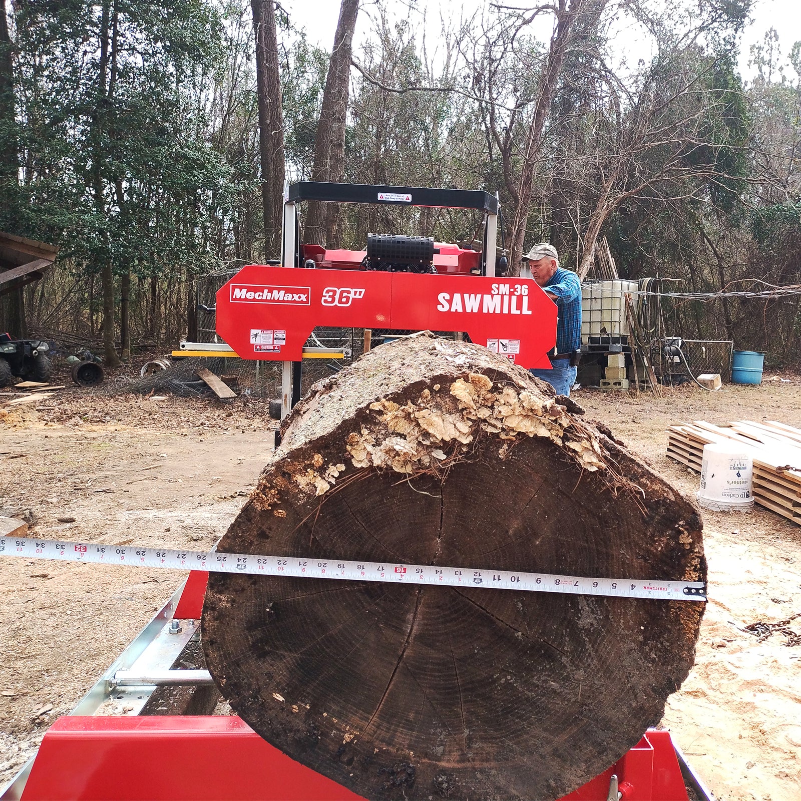 36" MAX Portable Sawmill, 25HP 750cc ZONSEN V-Twin Engine, 36" Board Width, 20' Track Length, (10 x Blades Included), SM-36MAX