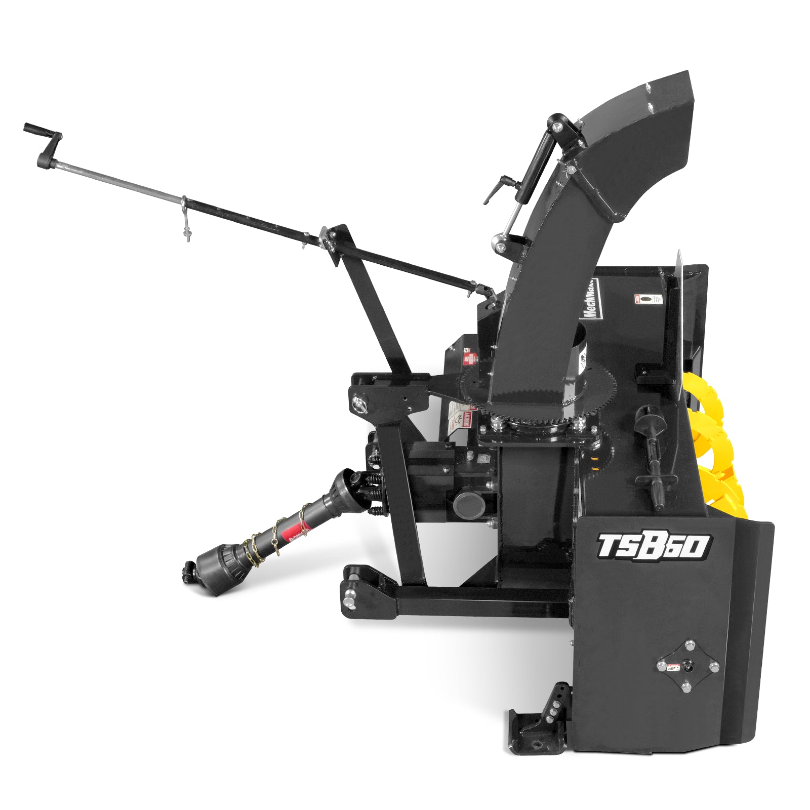 60" 3 Point PTO Snow Blower 24" Impeller Diameter 360° Snow Chute (PTO Shaft Included with Slip Clutch), 25-65 HP, TSB60