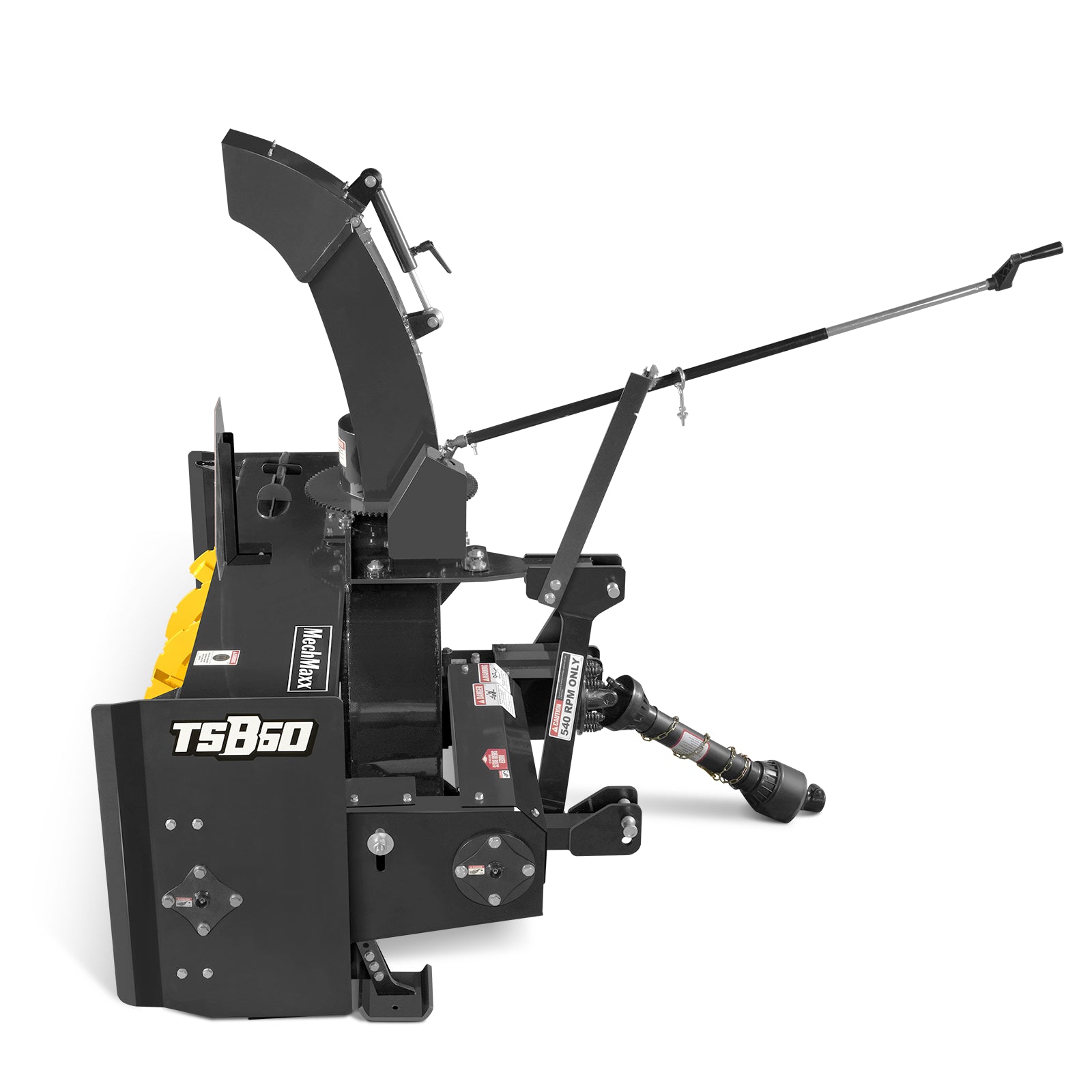 60" 3 Point PTO Snow Blower 24" Impeller Diameter 360° Snow Chute (PTO Shaft Included with Slip Clutch), 25-65 HP, TSB60
