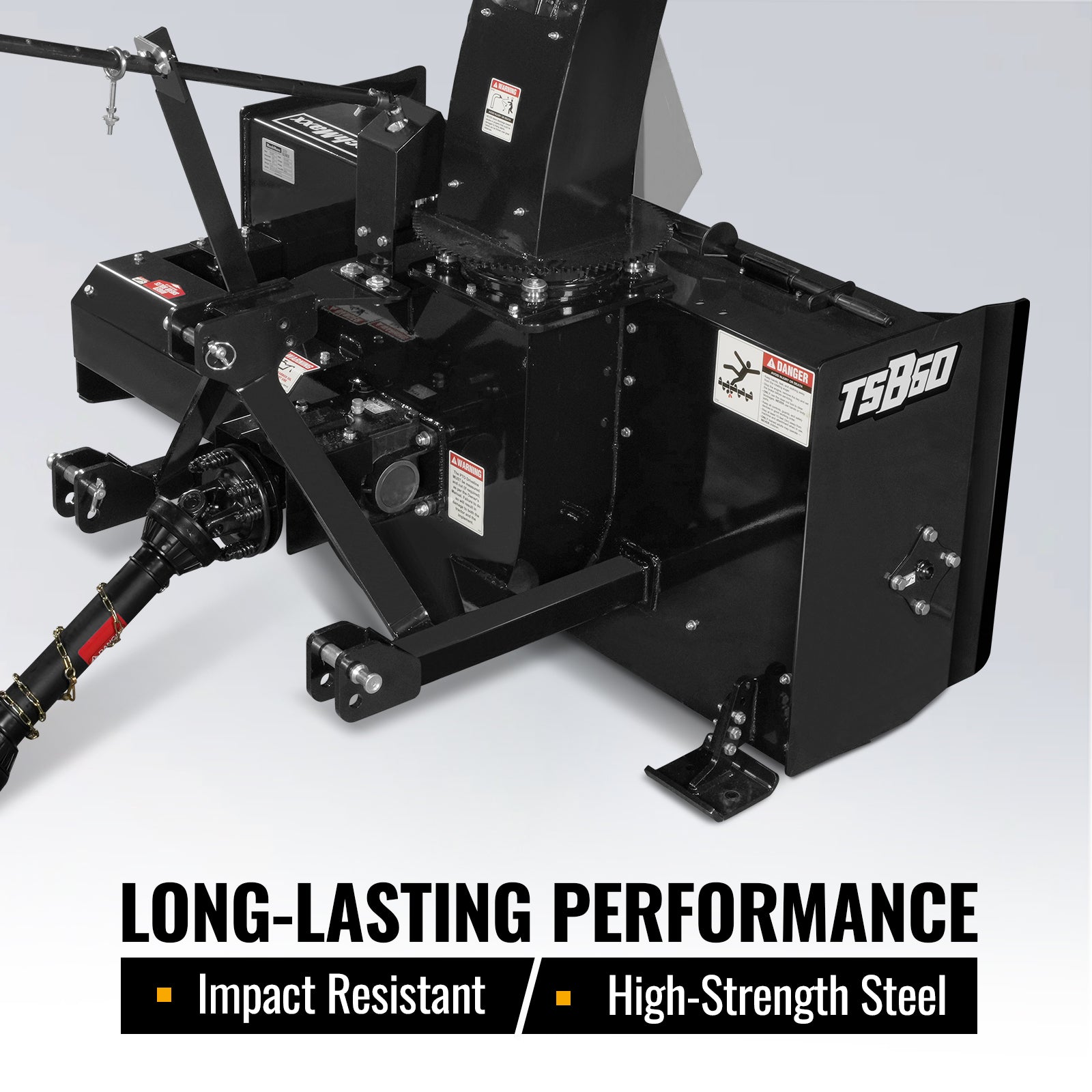 60" 3 Point PTO Snow Blower 24" Impeller Diameter 360° Snow Chute (PTO Shaft Included with Slip Clutch), 25-65 HP, TSB60