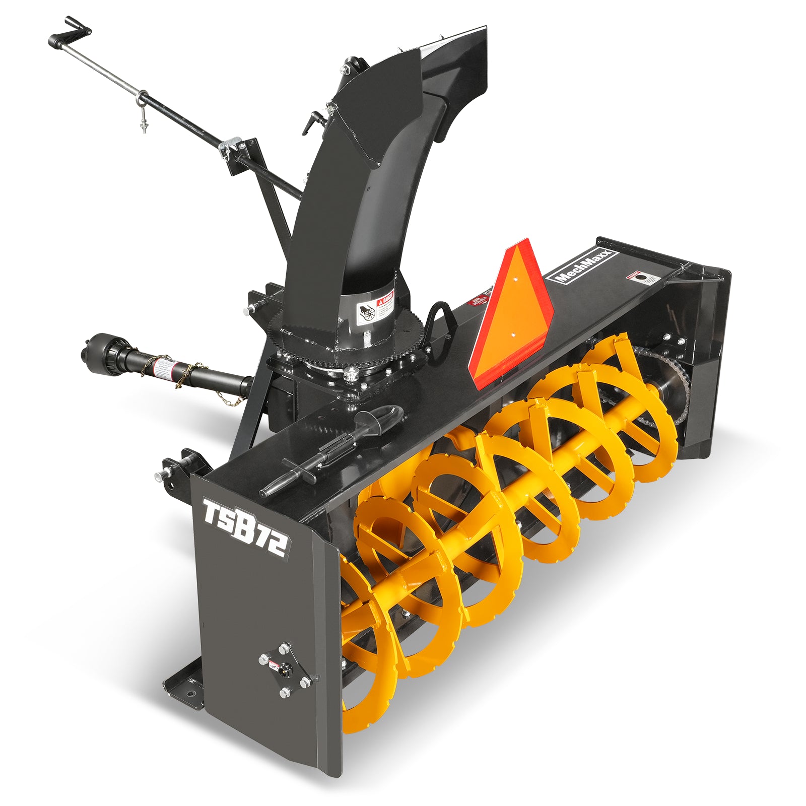 72" 3 Point PTO Snow Blower 24" Impeller Diameter 360° Snow Chute (PTO Shaft Included with Slip Clutch), 30-75 HP, TSB72
