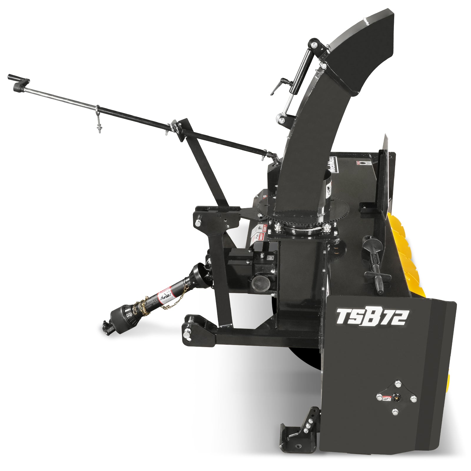 72" 3 Point PTO Snow Blower 24" Impeller Diameter 360° Snow Chute (PTO Shaft Included with Slip Clutch), 30-75 HP, TSB72