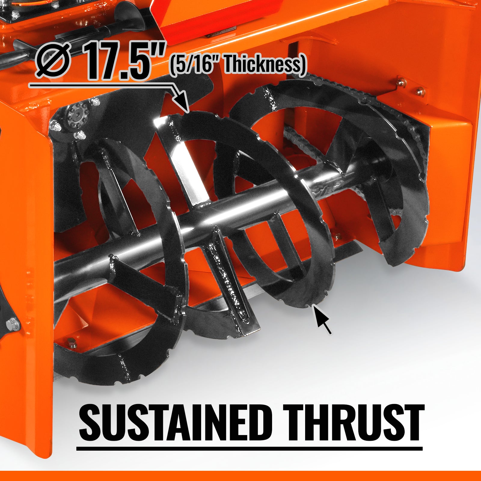 48" 3 Point PTO Snow Blower 24" Impeller Diameter 360° Snow Chute (PTO Shaft Included with Slip Clutch), 20-45 HP, TSB48T