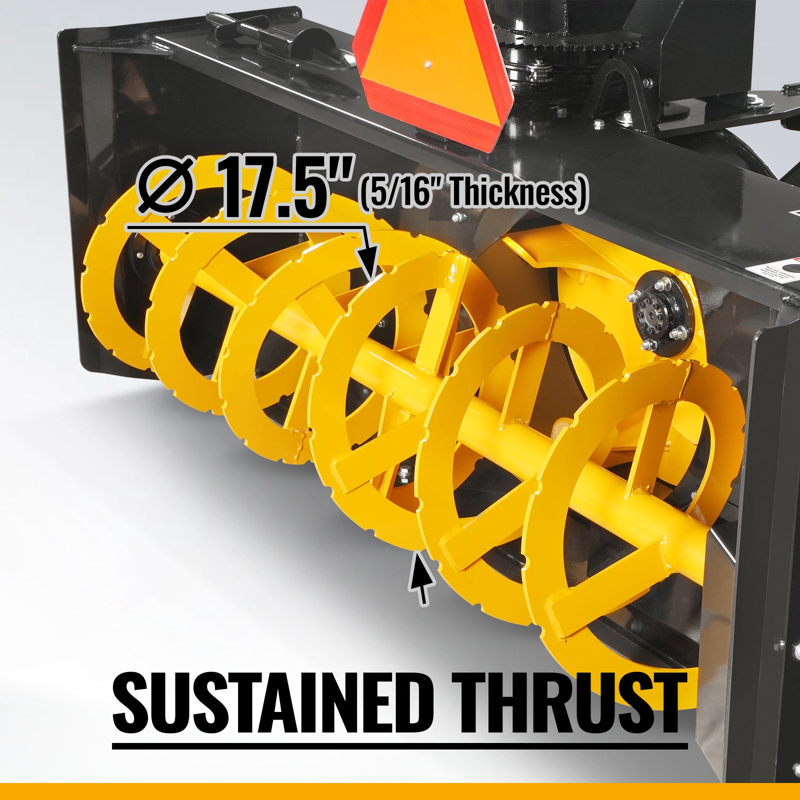 72" 3 Point PTO Snow Blower 24" Impeller Diameter 360° Snow Chute (PTO Shaft Included with Slip Clutch), 30-75 HP, TSB72