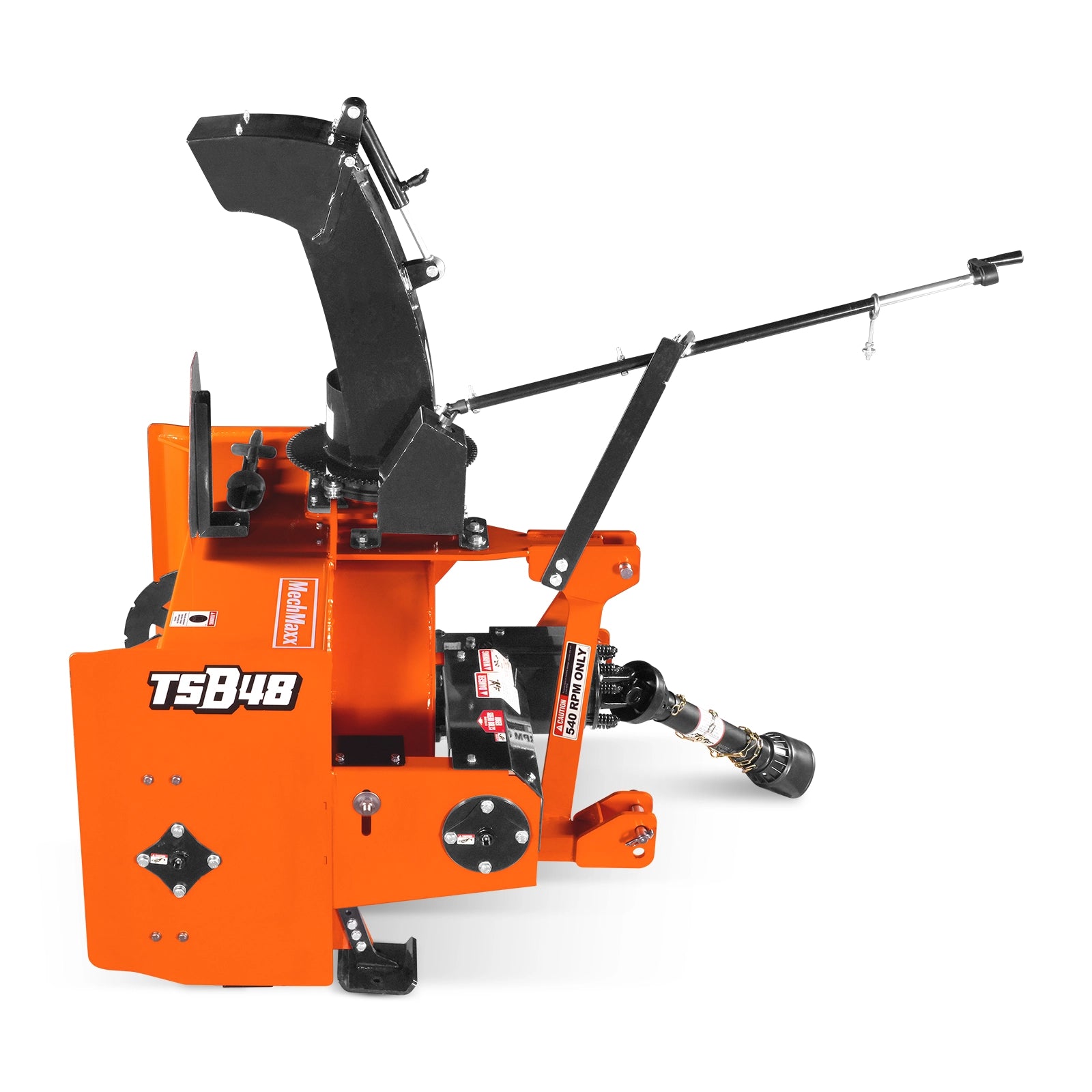 48" 3 Point PTO Snow Blower 24" Impeller Diameter 360° Snow Chute (PTO Shaft Included with Slip Clutch), 20-45 HP, TSB48T