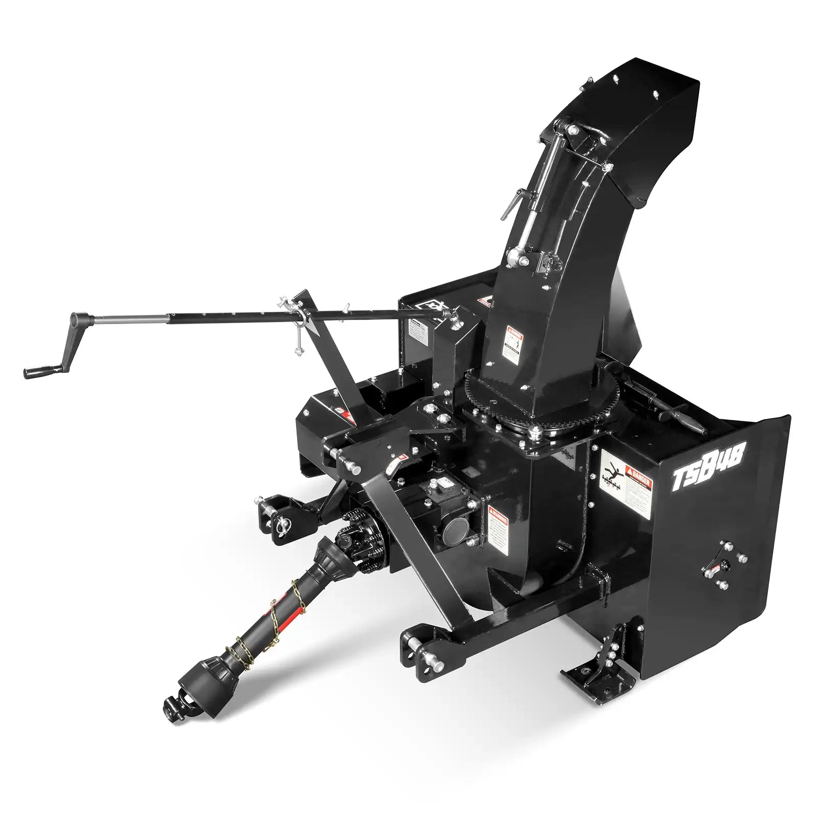 48" 3 Point PTO Snow Blower 24" Impeller Diameter 360° Snow Chute (PTO Shaft Included with Slip Clutch), 20-45 HP, TSB48