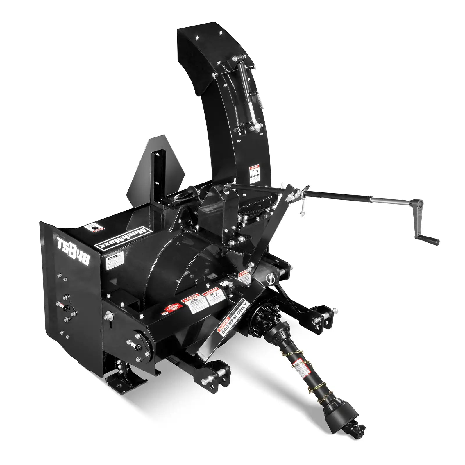 48" 3 Point PTO Snow Blower 24" Impeller Diameter 360° Snow Chute (PTO Shaft Included with Slip Clutch), 20-45 HP, TSB48