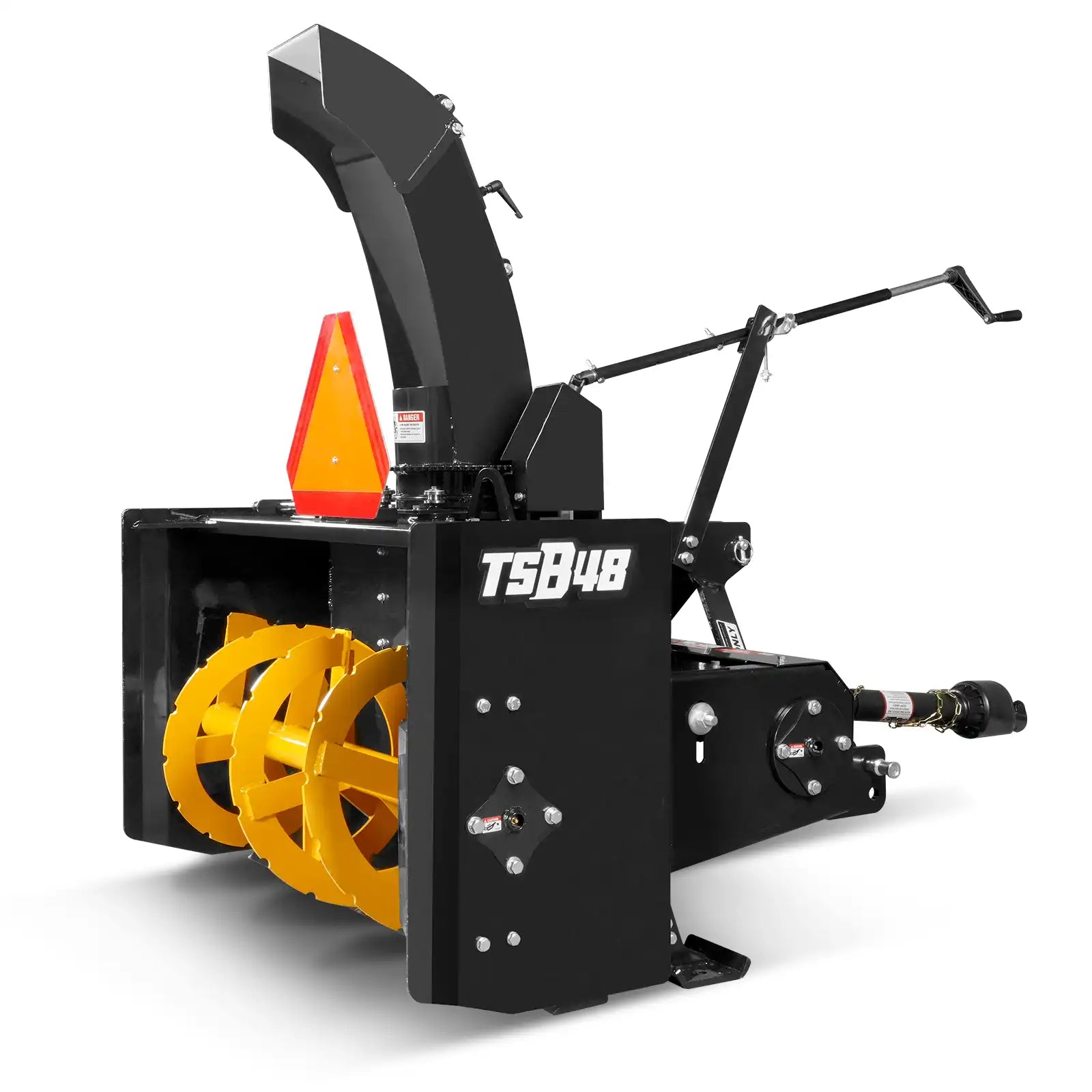 48" 3 Point PTO Snow Blower 24" Impeller Diameter 360° Snow Chute (PTO Shaft Included with Slip Clutch), 20-45 HP, TSB48