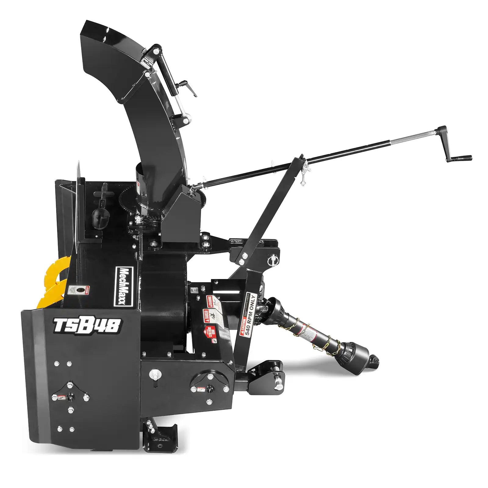 48" 3 Point PTO Snow Blower 24" Impeller Diameter 360° Snow Chute (PTO Shaft Included with Slip Clutch), 20-45 HP, TSB48