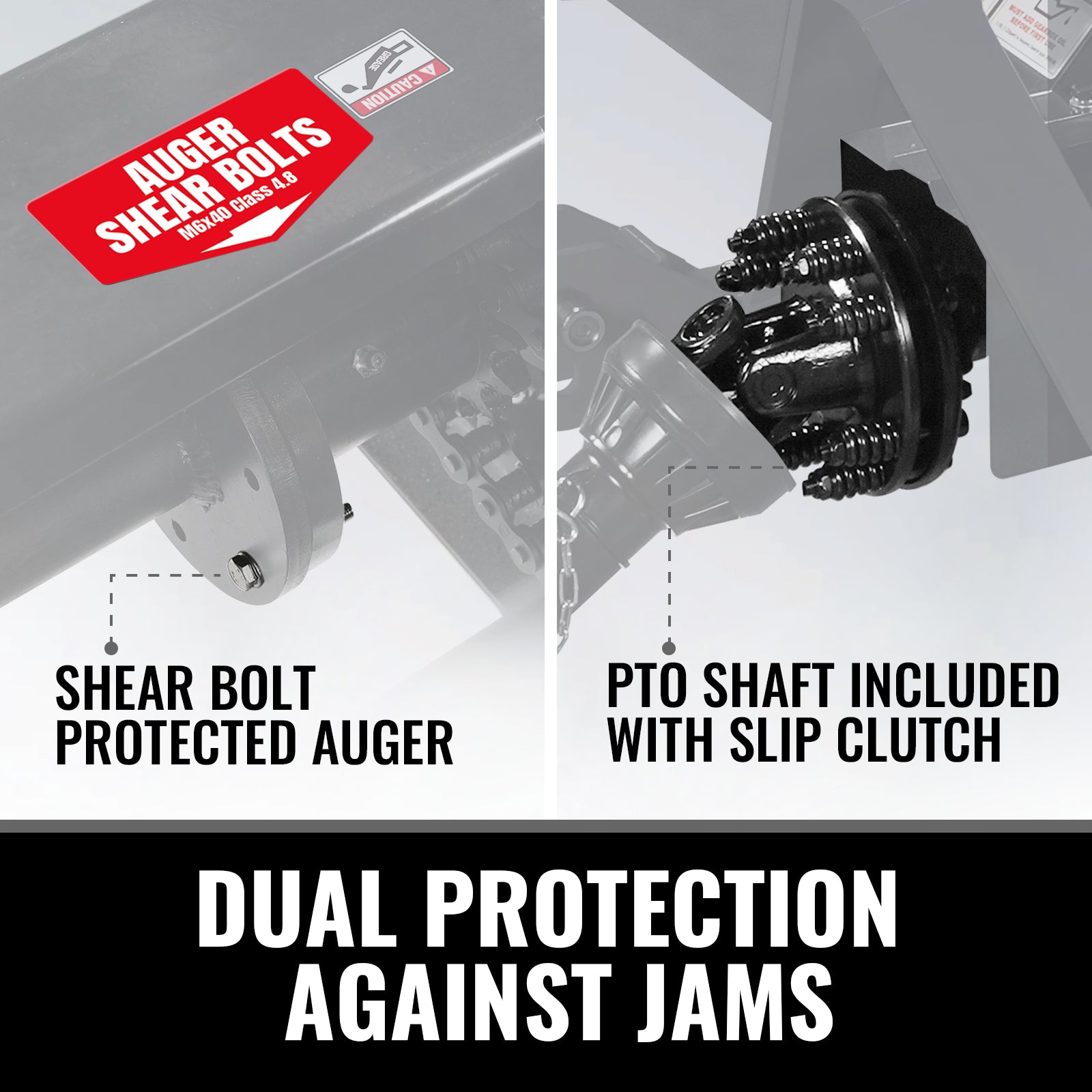 48" 3 Point PTO Snow Blower 24" Impeller Diameter 360° Snow Chute (PTO Shaft Included with Slip Clutch), 20-45 HP, TSB48