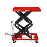 Mobile Double Scissor Lift Table Cart 2200lbs Capacity, Platform Size, 47.2” x 24”, Height 66.9”