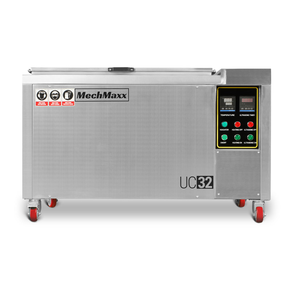 32 Gal / 120L Heavy Duty Industrial Ultrasonic Parts Washer, 28kHz 20 Transducers , SS304 Tank, 6.6kW Heater, 208–240V 3 Phase Power