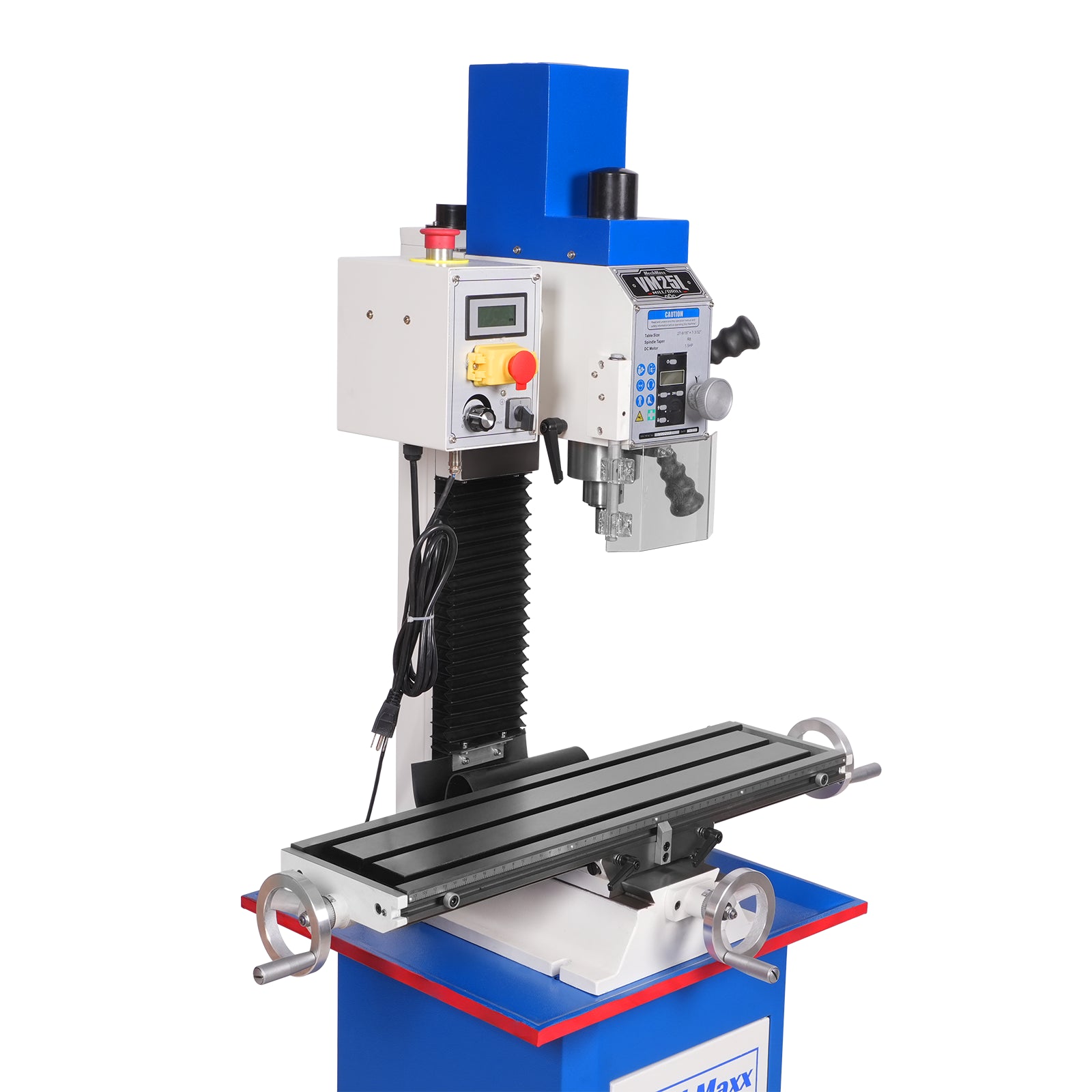 7‘’ x 27-1/2‘’ Benchtop Mini Mill Drill Machine, Variable Speed, Brshless Motor, R8 Spindle, 1.5 HP, 110V, Compact Milling Drilling Tool for Garage Shop, DIY Metalworking without Stand