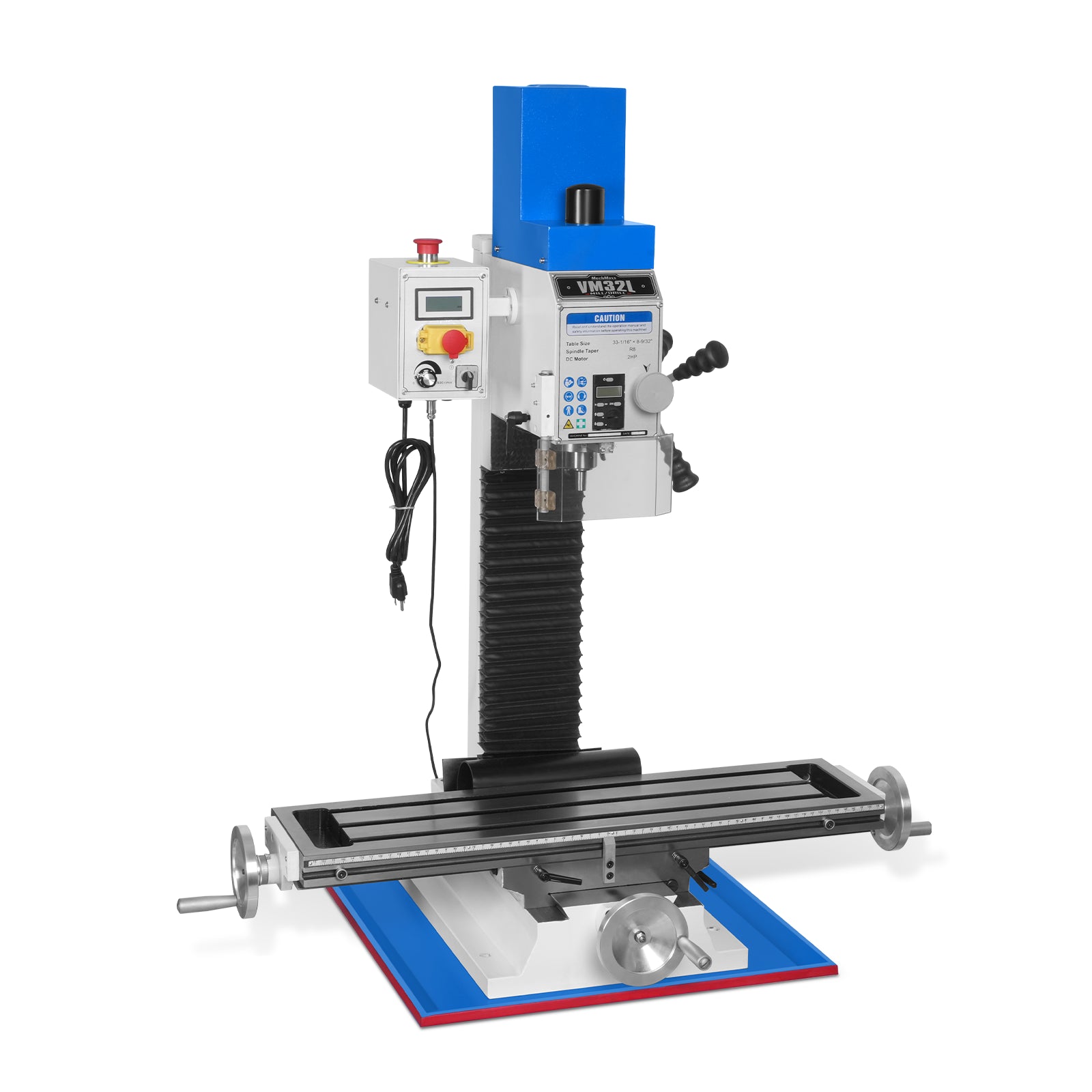 8-1/4"x33'' Industrial Benchtop Mill Drill Machine Brushless Motor, Variable Speed, R8 Spindle, 2 HP, 110V, Compact Milling Drilling Tool for Garage Shop, DIY Metalworking without Stand
