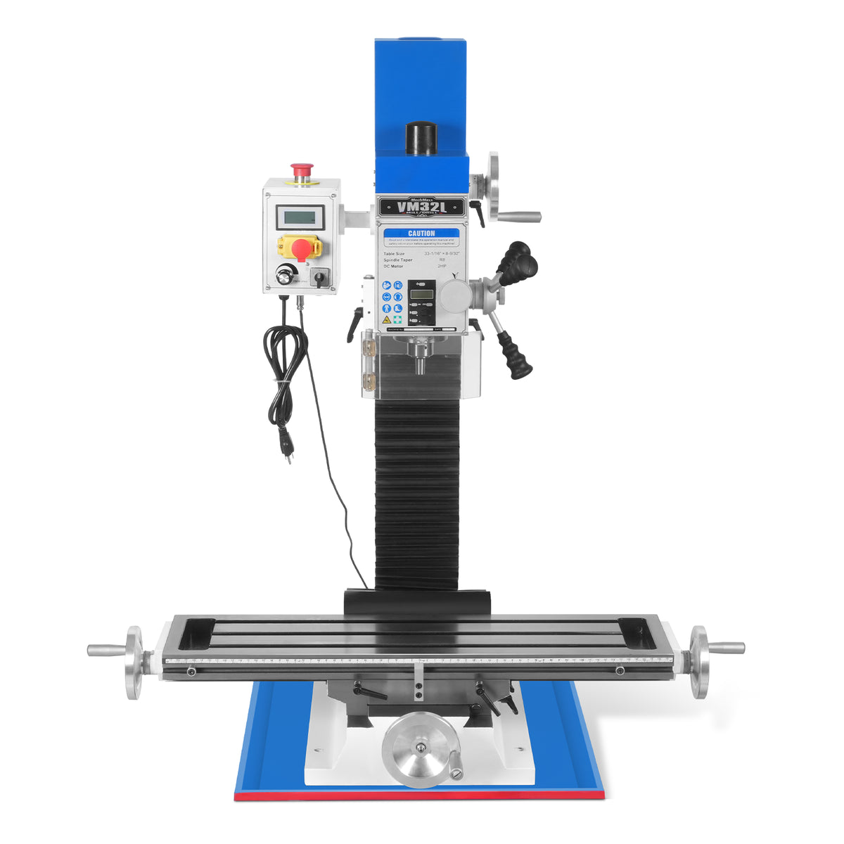 8-1/4"x33'' Industrial Benchtop Mill Drill Machine Brushless Motor, Variable Speed, R8 Spindle, 2 HP, 110V, Compact Milling Drilling Tool for Garage Shop, DIY Metalworking without Stand