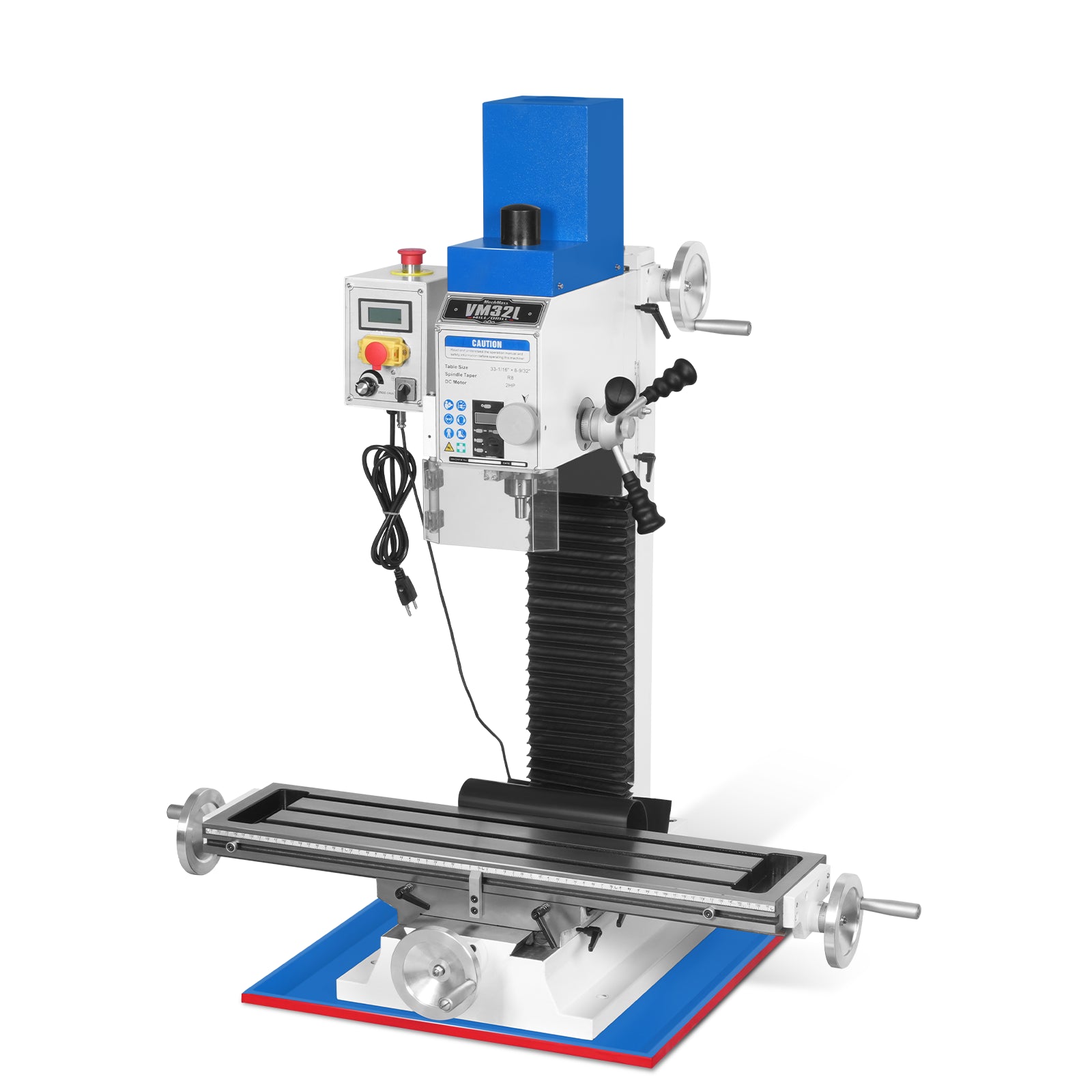 8-1/4"x33'' Industrial Benchtop Mill Drill Machine Brushless Motor, Variable Speed, R8 Spindle, 2 HP, 110V, Compact Milling Drilling Tool for Garage Shop, DIY Metalworking without Stand